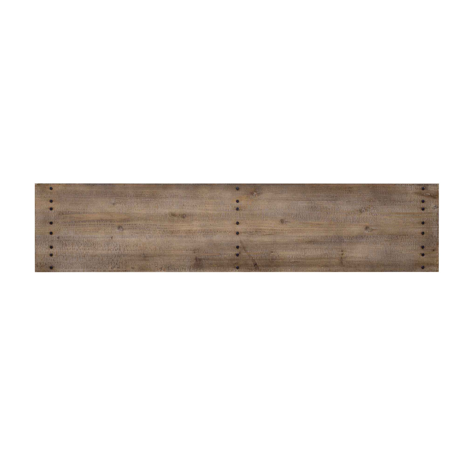 U_Style 62.9' Vintage Entryway Table - Fir Solid Wood with Natural Grain, 6 Reinforced Legs & 4.5' Thick Desktop, Metal Rivet Decor & Plank Under-Shelf, Console Table for Hallway, Living Room