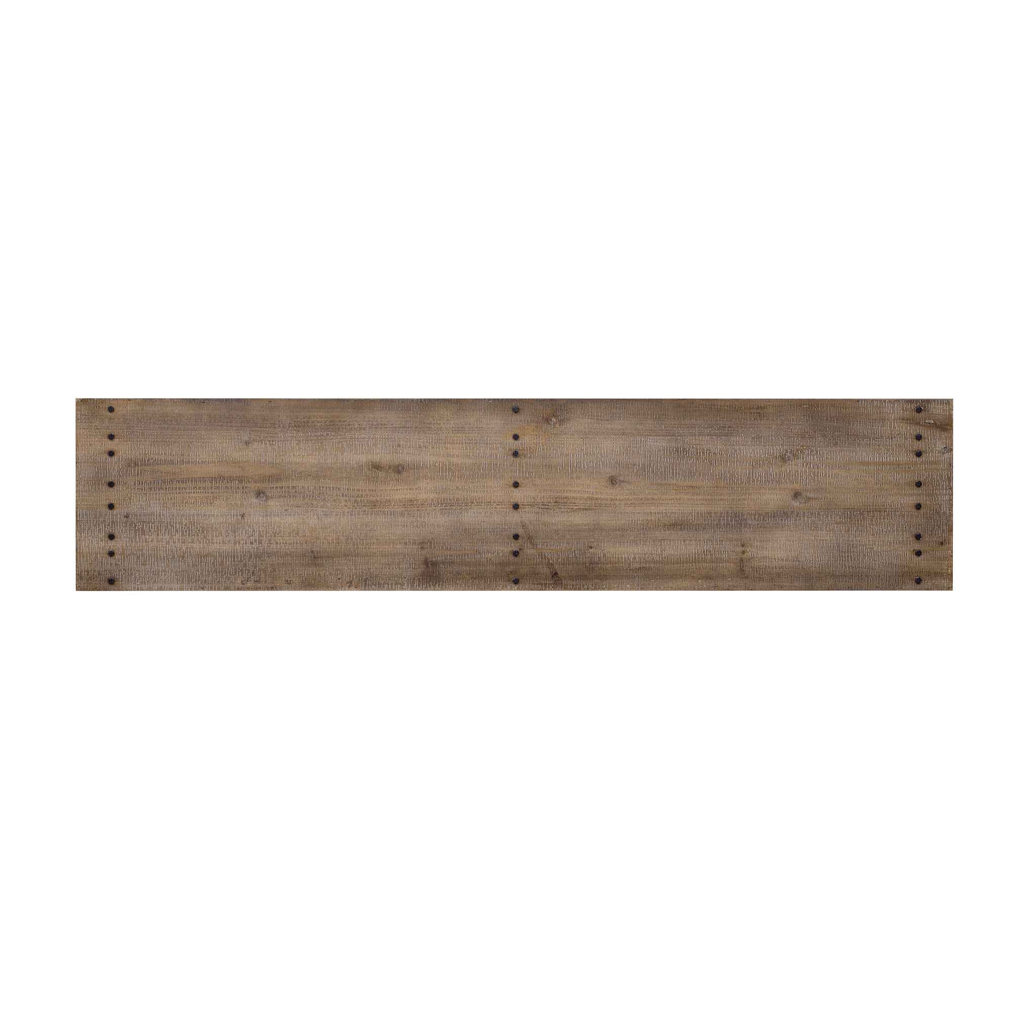 U_Style 62.9' Vintage Entryway Table - Fir Solid Wood with Natural Grain, 6 Reinforced Legs & 4.5' Thick Desktop, Metal Rivet Decor & Plank Under-Shelf, Console Table for Hallway, Living Room