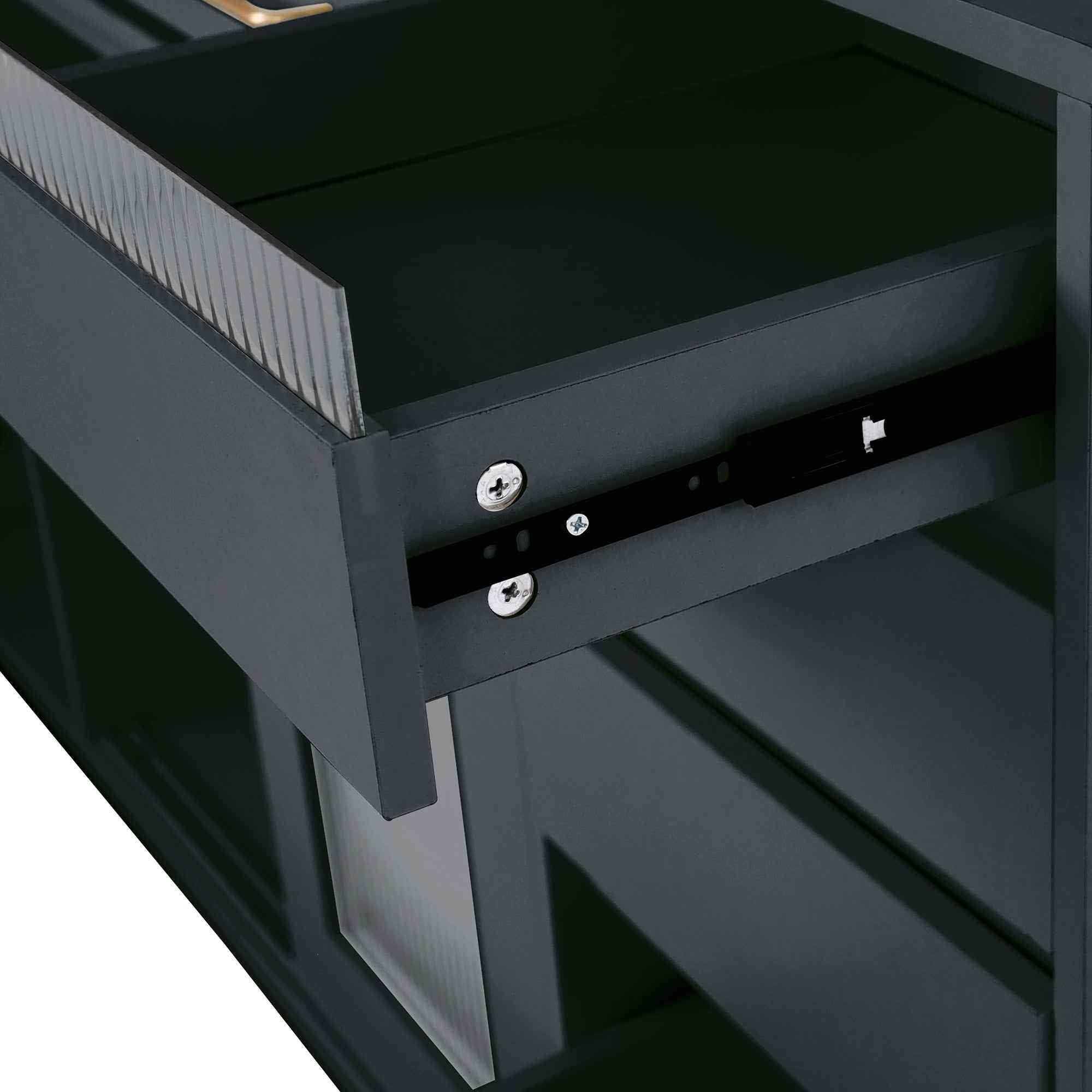 (Assembly Video Offered) TOPMAX Freestanding 63'' W Buffet with Hutch, Large Coffee Bar Storage Cabinet with 6 Drawers, 5 Cabinets with Adjustable Shelves,Pegboard,Towel Rack, Power Outlet,Black