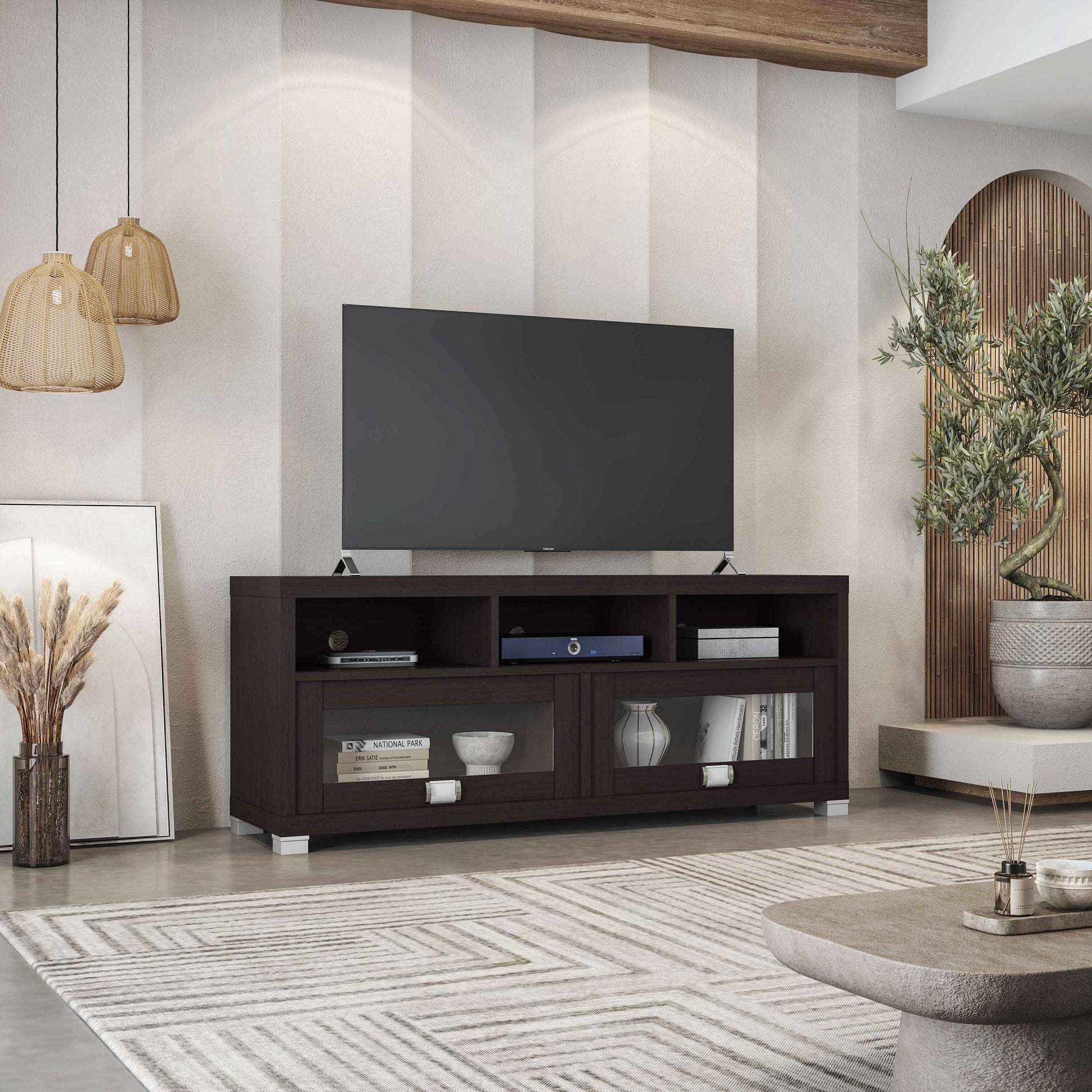 Durbin TV Stand for TVs up to 65in, Espresso