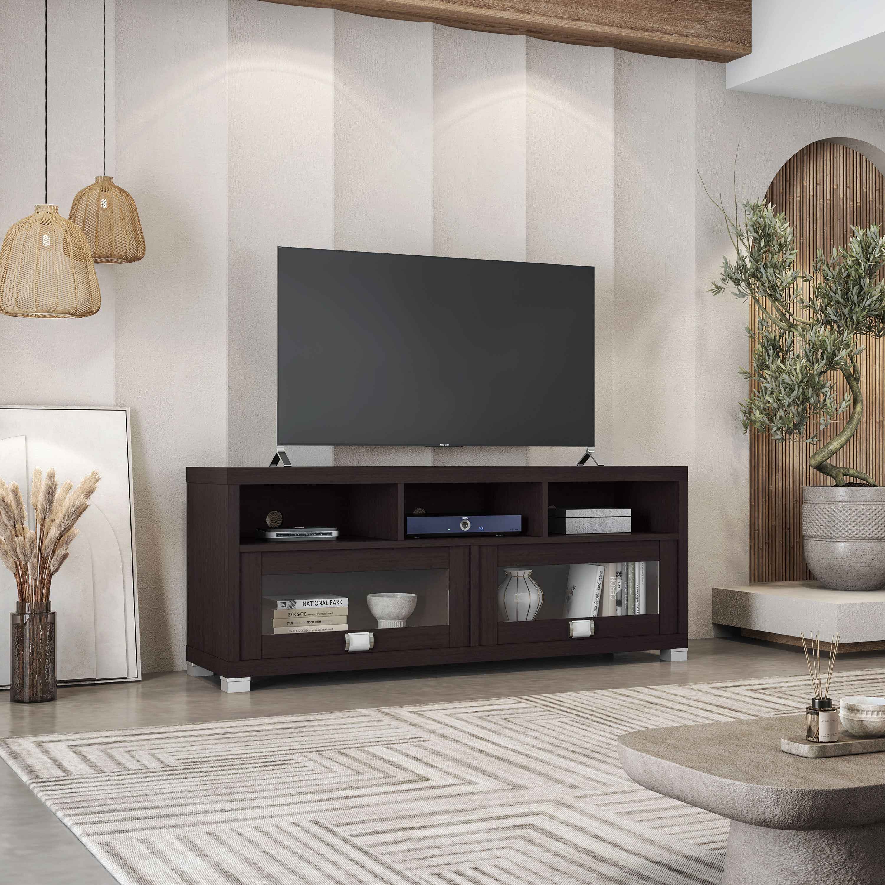 Durbin TV Stand for TVs up to 65in, Espresso