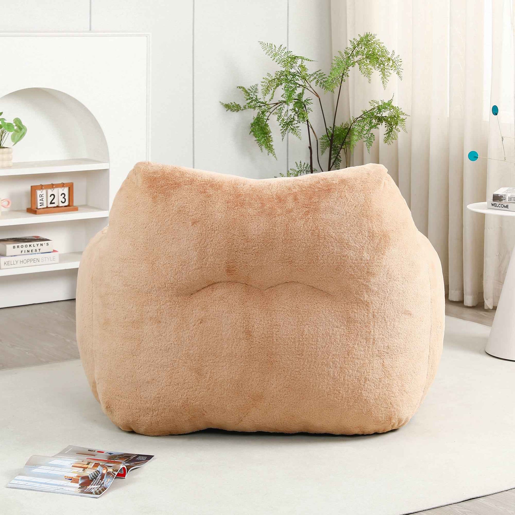 Beanbag Chair, Beanbag Sofa Chair with Armrests Stuffed High-Density Foam, Lazy Sofa Comfy Chairs Beanbag Chair for Adults in Living Room, Bedroom Reading
