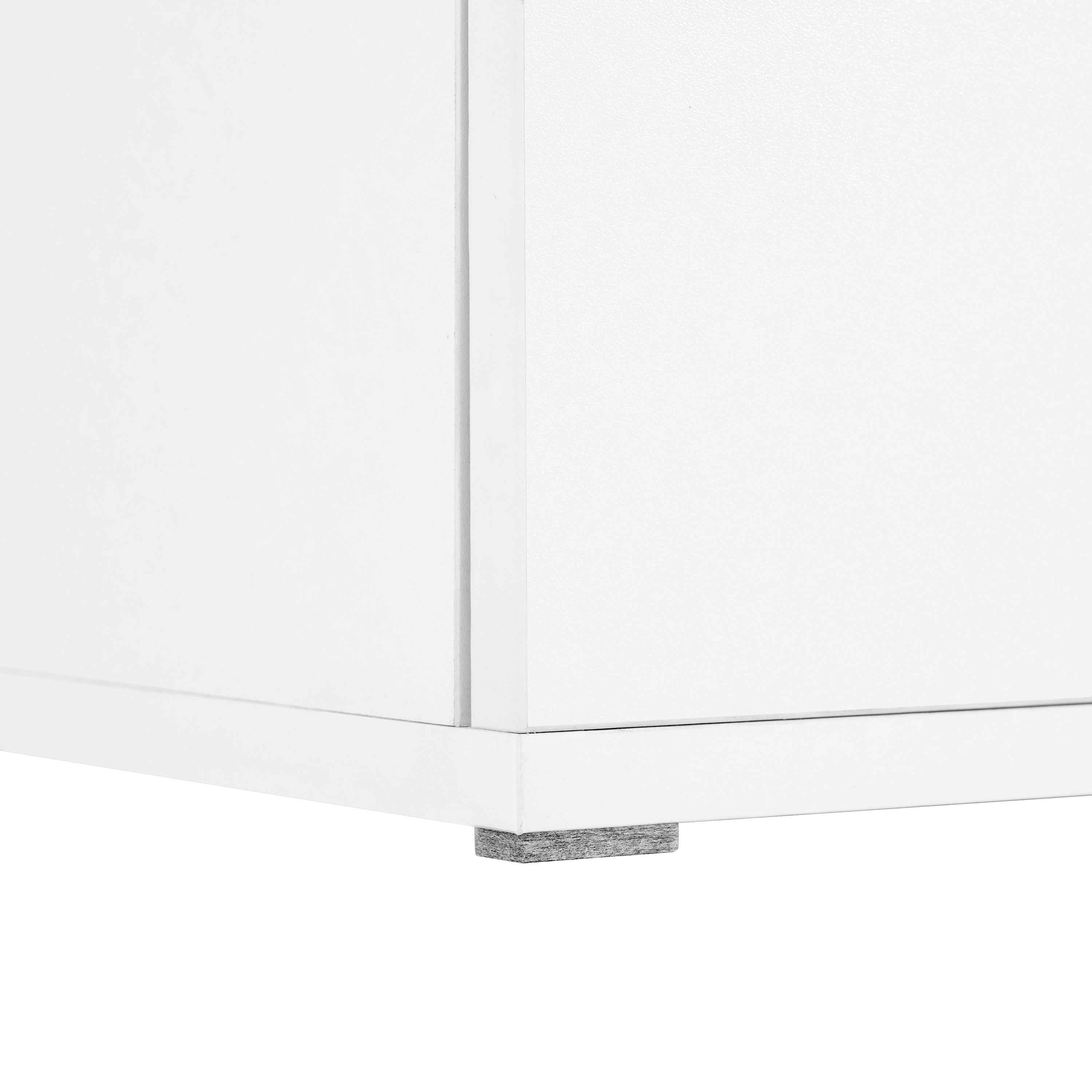 ON-TREND Modern APP Controlled LED TV Stand for TVs Up to 105'', Faux Marble Tabletop Media Console with Tempered Glass Doors, Entertainment Center with 2 Drawers & Cabinets for Living Room, White