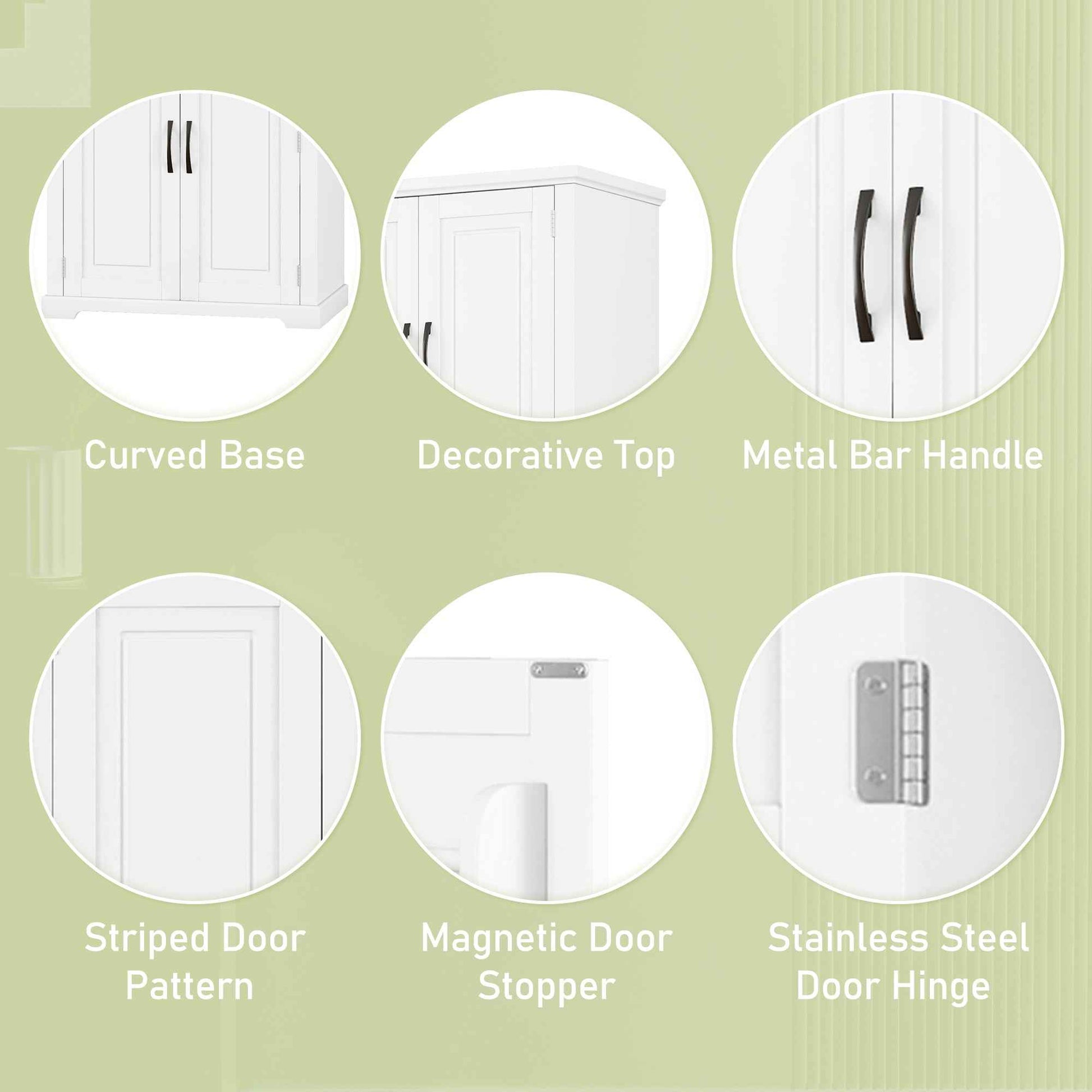 Bathroom Storage Cabinet with Multi-Functional Storage Space, Drawer with Slide Rails, Adjustable Shelf, White MDF