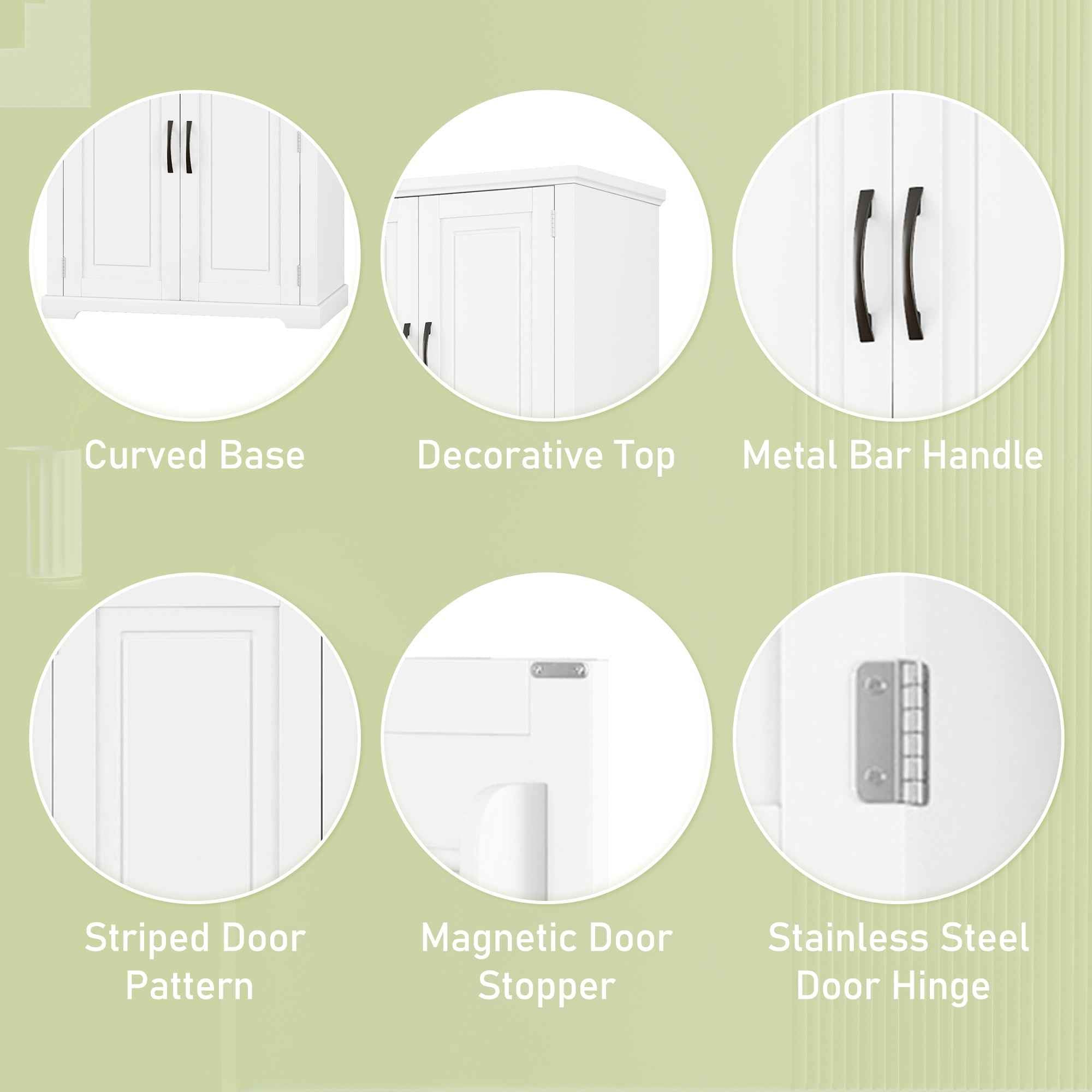 Bathroom Storage Cabinet with Multi-Functional Storage Space, Drawer with Slide Rails, Adjustable Shelf, White MDF