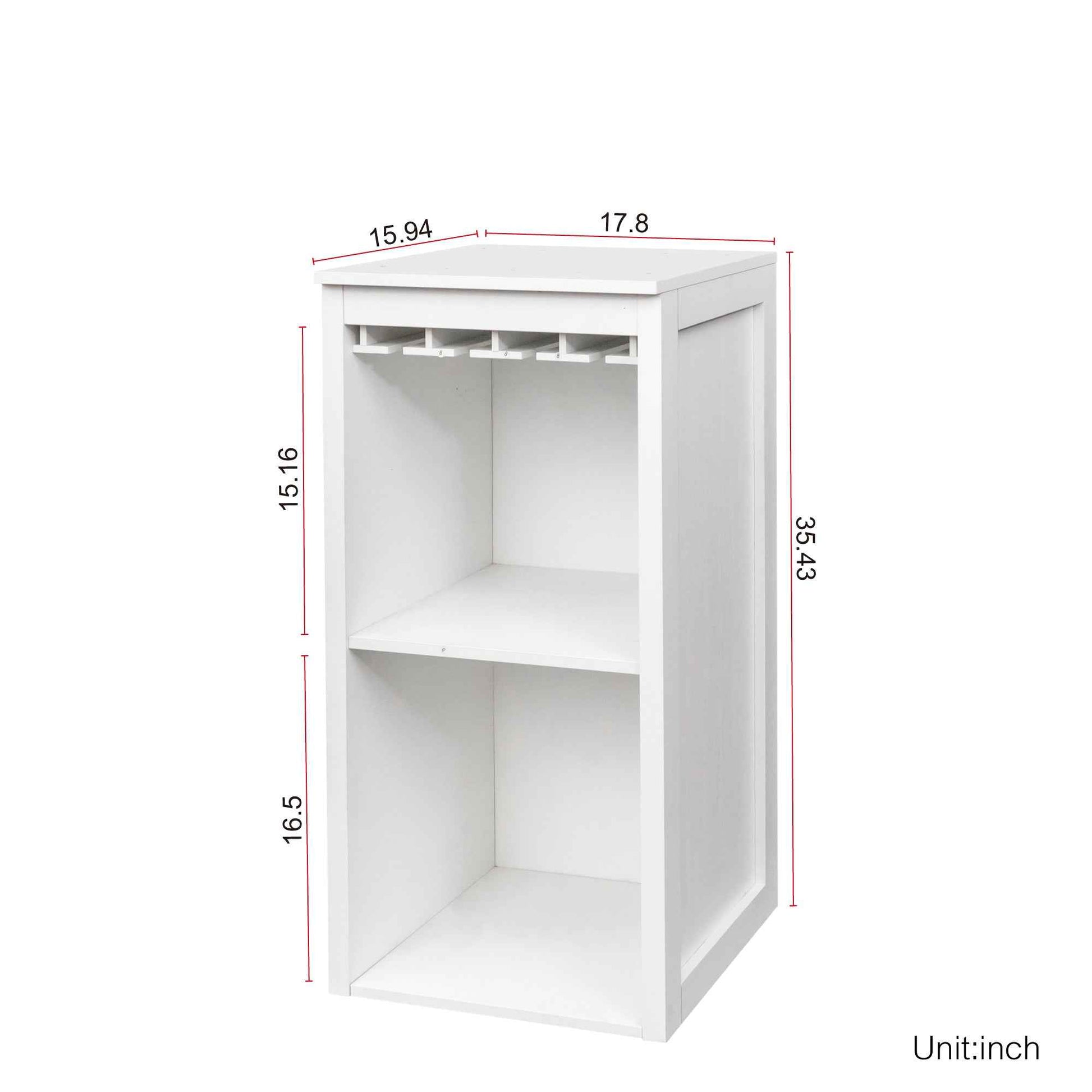 WHITE color modular wine bar Cabinet with Storage Shelves for Dining Room