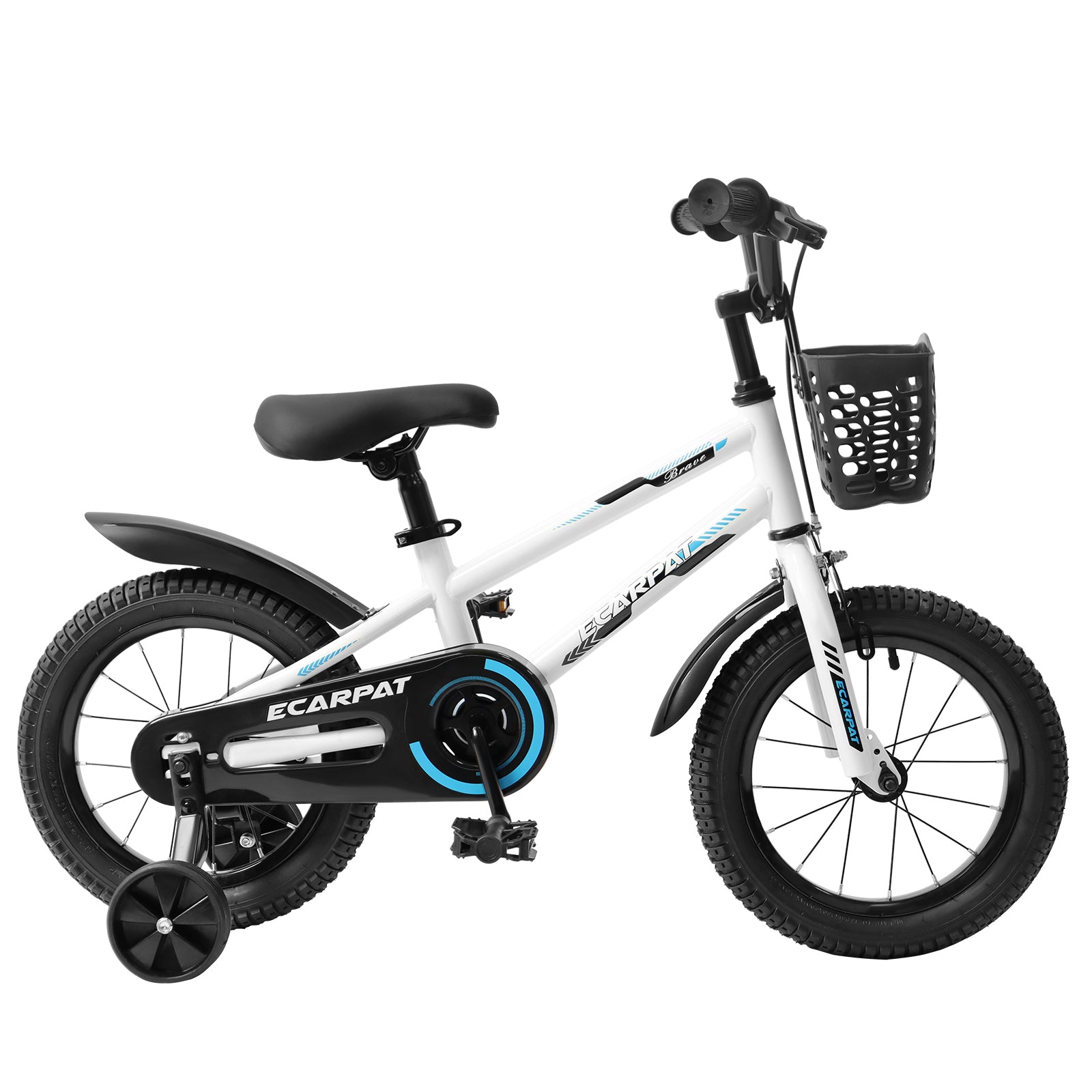 Kids Bike  16 inch for Boys & Girls with Training Wheels,  Freestyle Kids' Bicycle with Bell,Basket and fender.