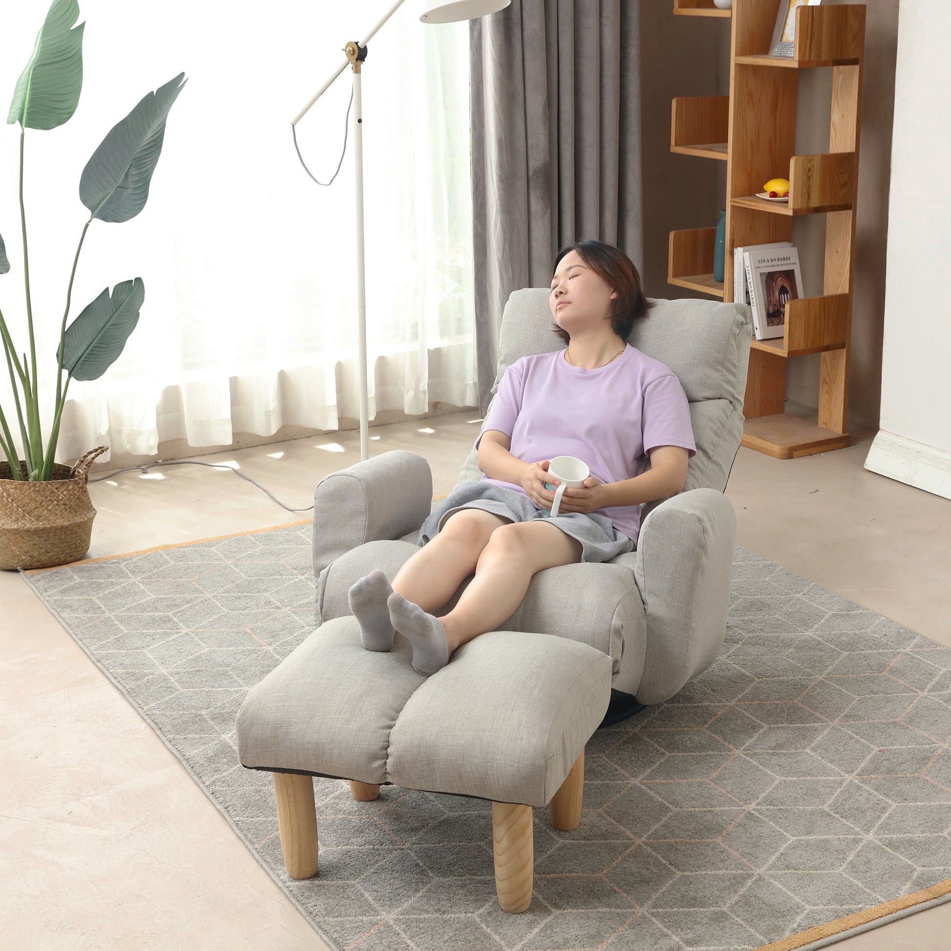 Adjustable head and waist, game chair, lounge chair in the living room, 360 degree rotatable sofa chair,Rotatable seat Leisure Chair deck chair,Leisure sofa and lounge chair combination - Abrihome