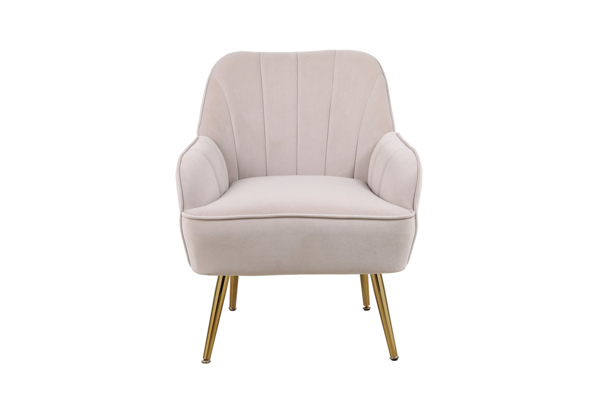 Modern Mid Century Chair velvet  Sherpa Armchair for Living Room Bedroom Office Easy Assemble(BEIGE) - Abrihome