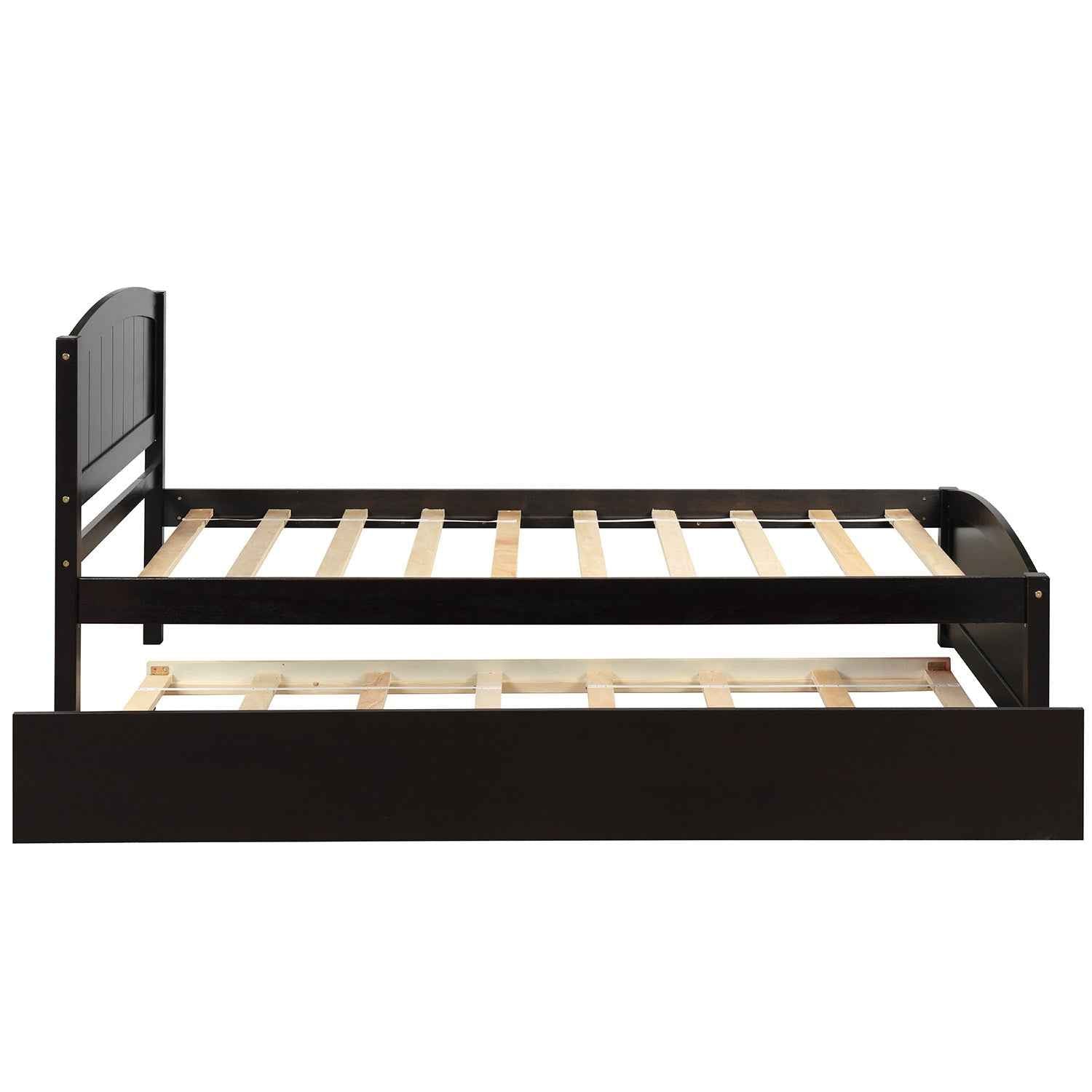 Twin size Platform Bed with Trundle, Espresso