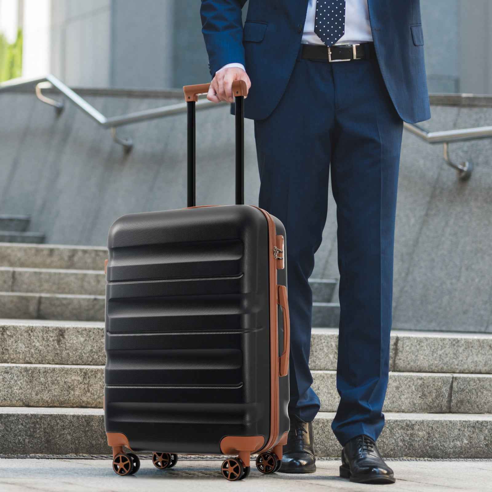 Hardshell ABS Luggage Set - Lightweight & Durable Suitcases with Dual Spinner Wheels, Carry-On & Check-In Sizes for Travel & Business