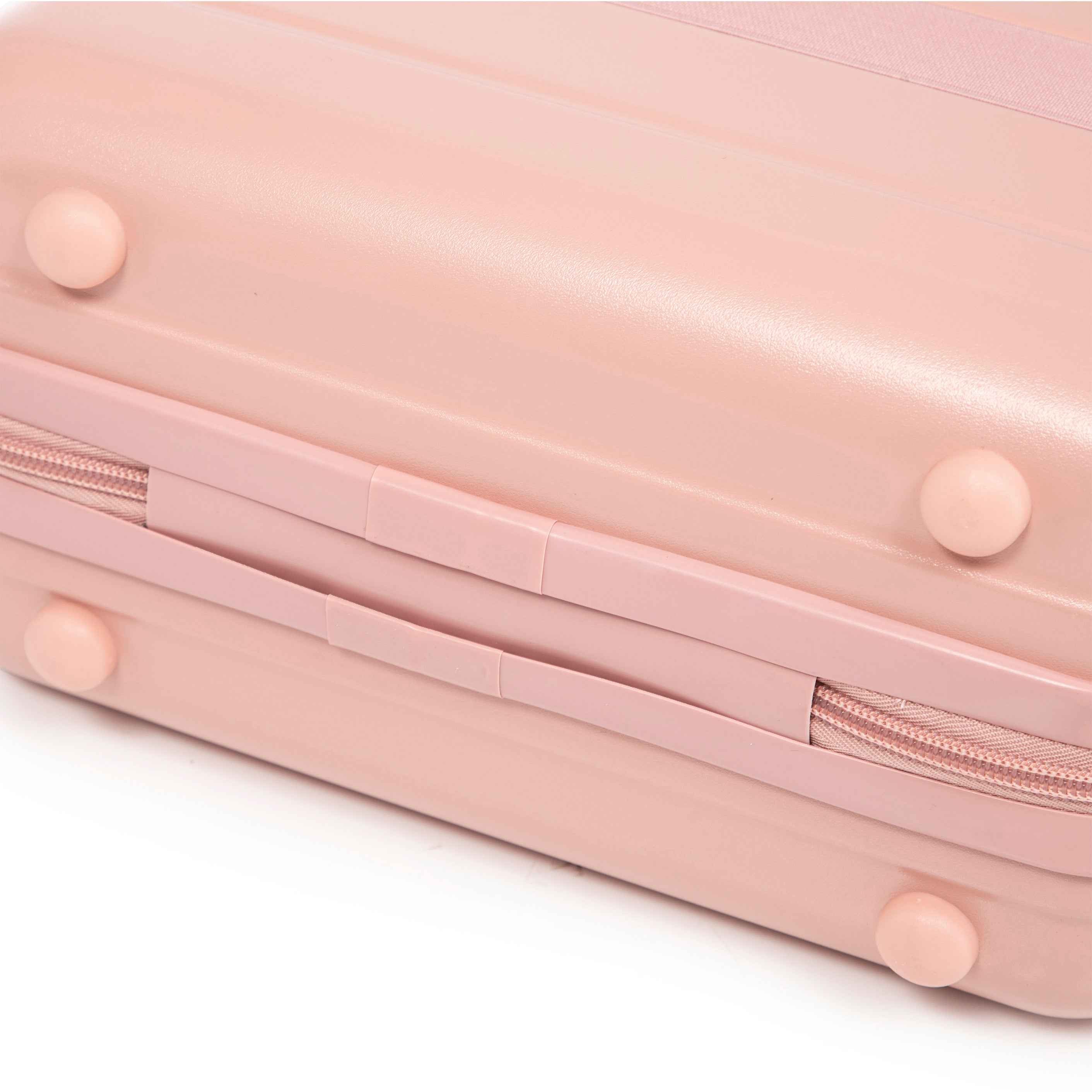 14'/20' 2 pcs/set in ABS Spinner Wheel Luggage, with Combination Lock,14' Cosmetic Case (Pink)