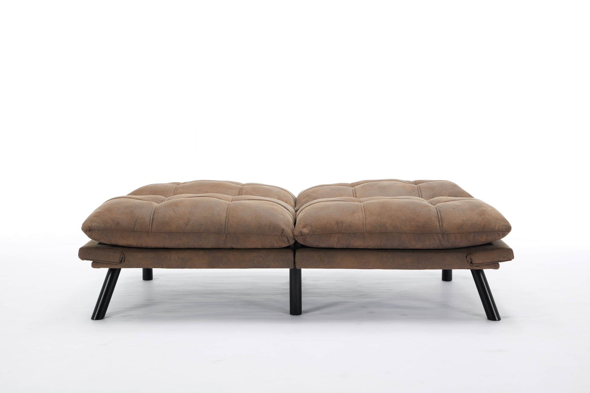 Leatehr Feeling Brown Convertible Folding Modern sofa Bed - Abrihome