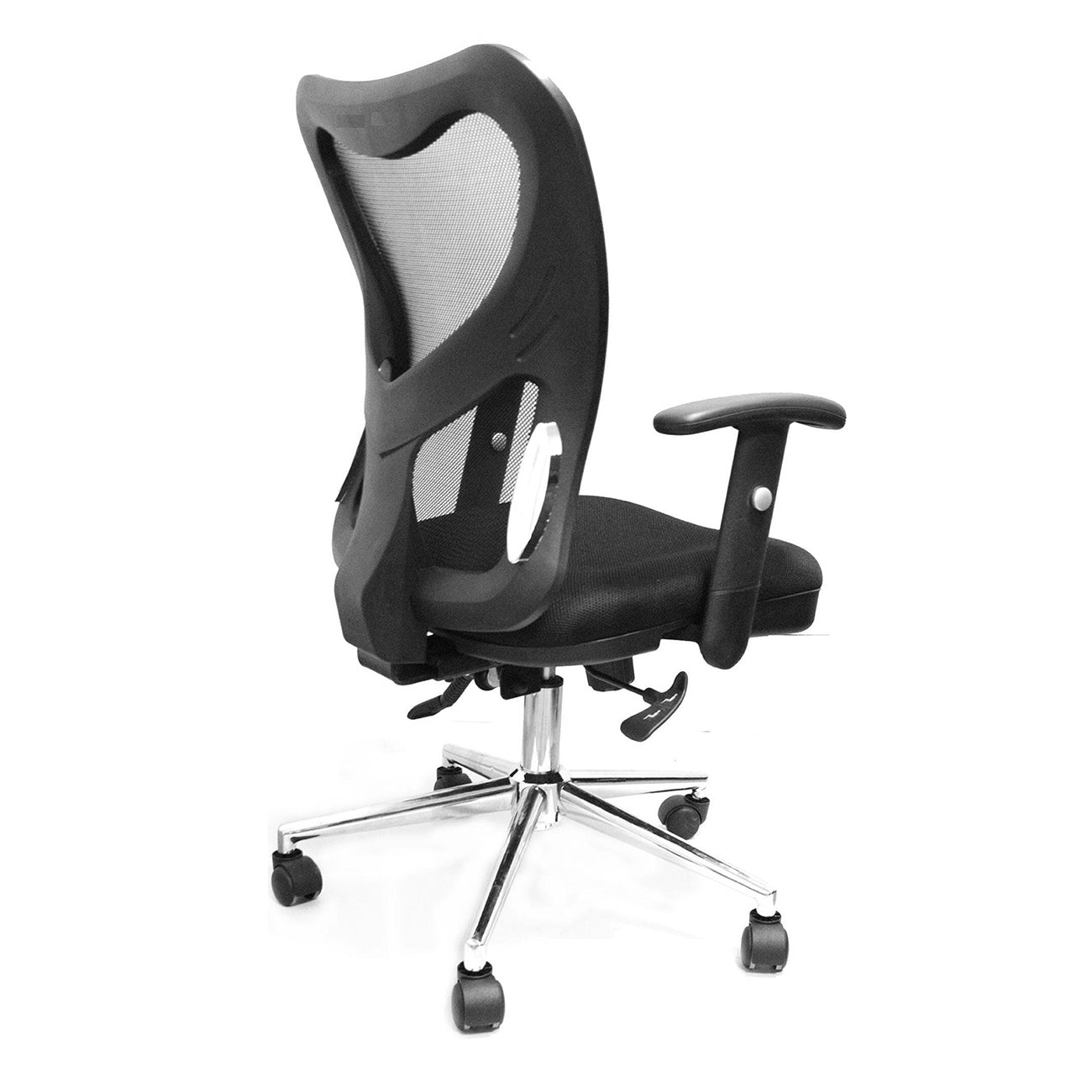 Techni Mobili High Back Mesh Office Chair With Chrome Base, Black - Abrihome