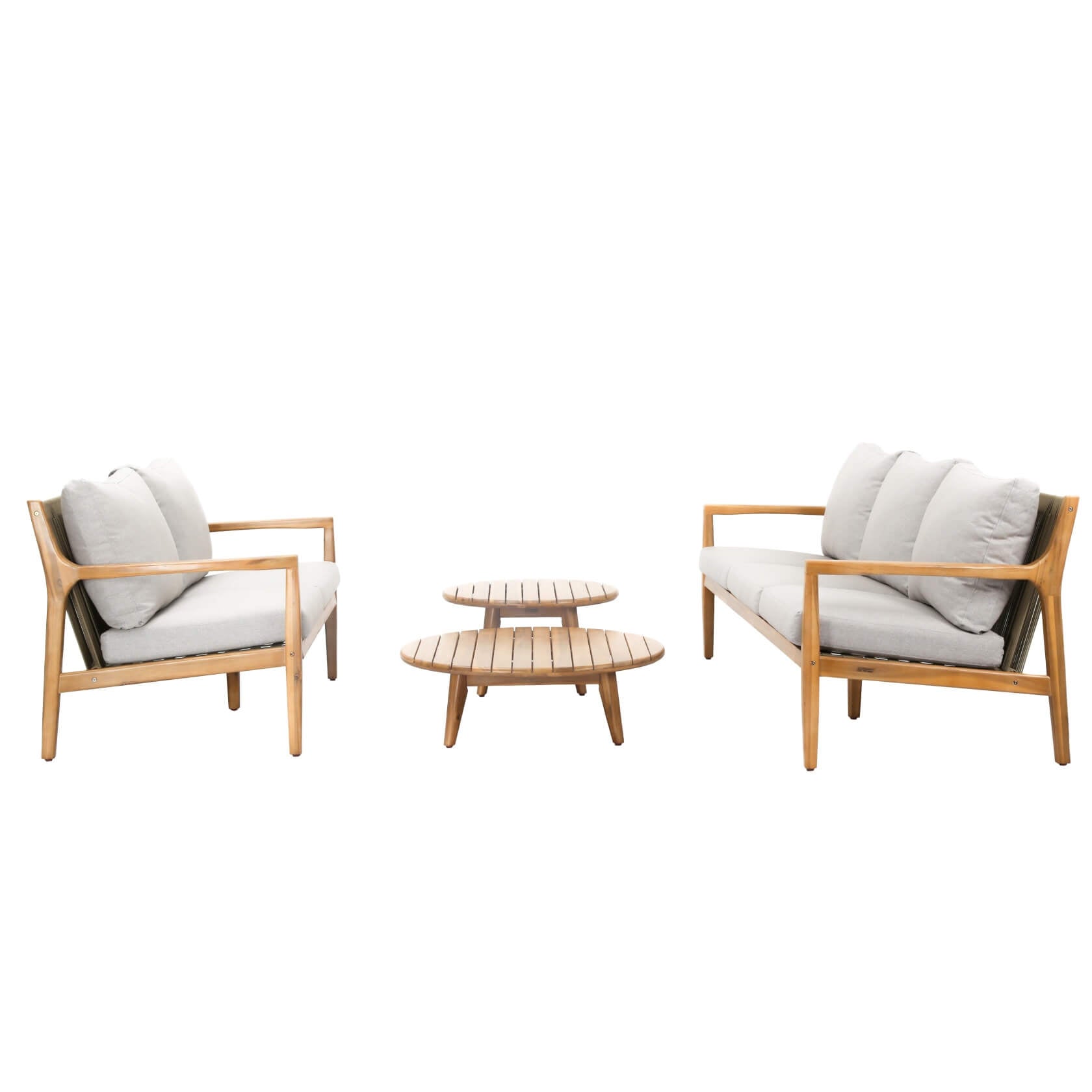 4-Piece Outdoor Furniture Set in Natural Acacia Wood (PAS-2513-3SC+2SC+TA+ST) - Abrihome