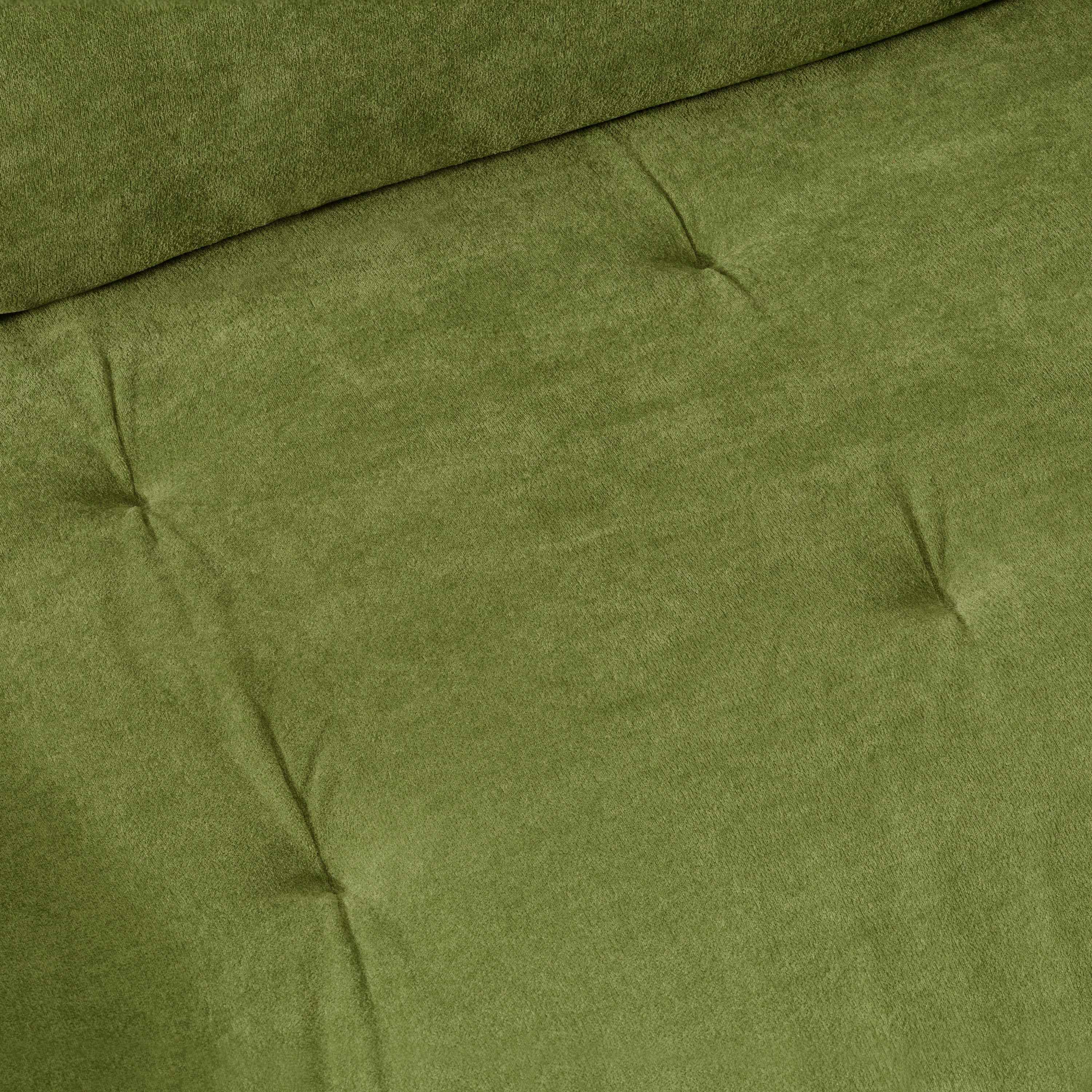 Cloud Velvet Deep Seated Sofa with Pillows, Green, Foam, 103 Inch