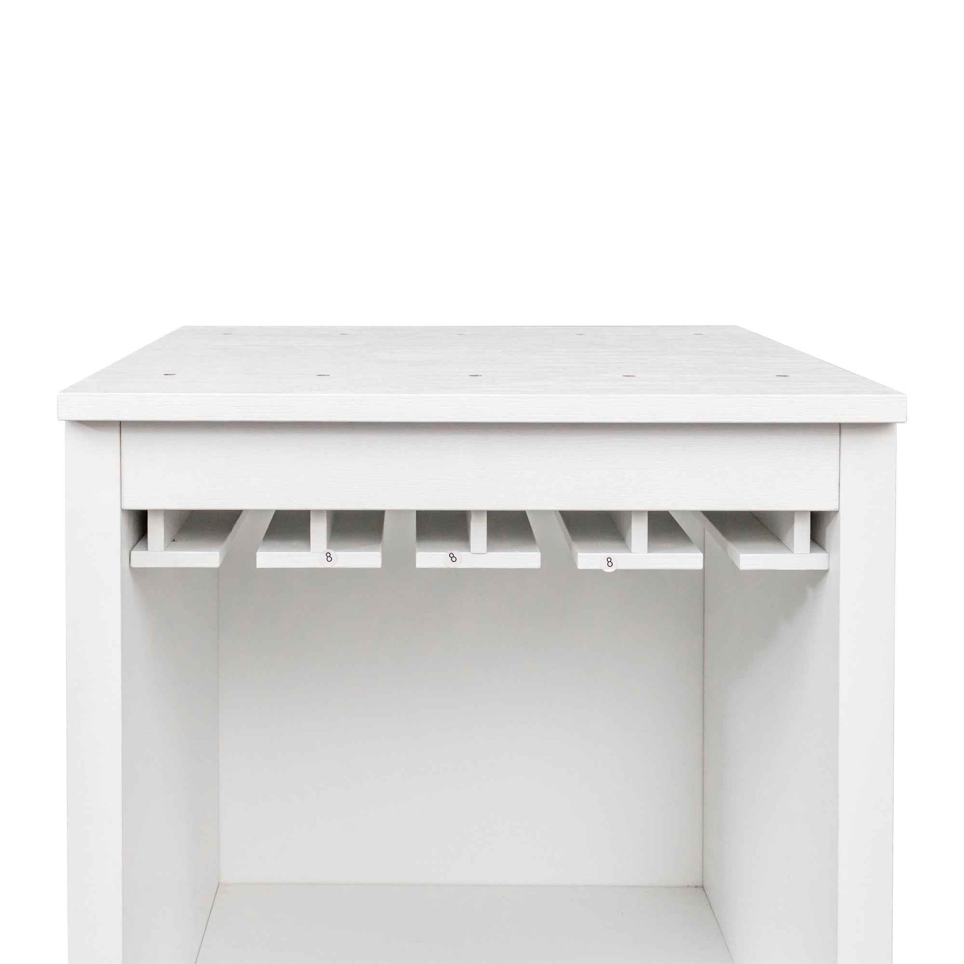 WHITE color modular wine bar Cabinet with Storage Shelves for Dining Room