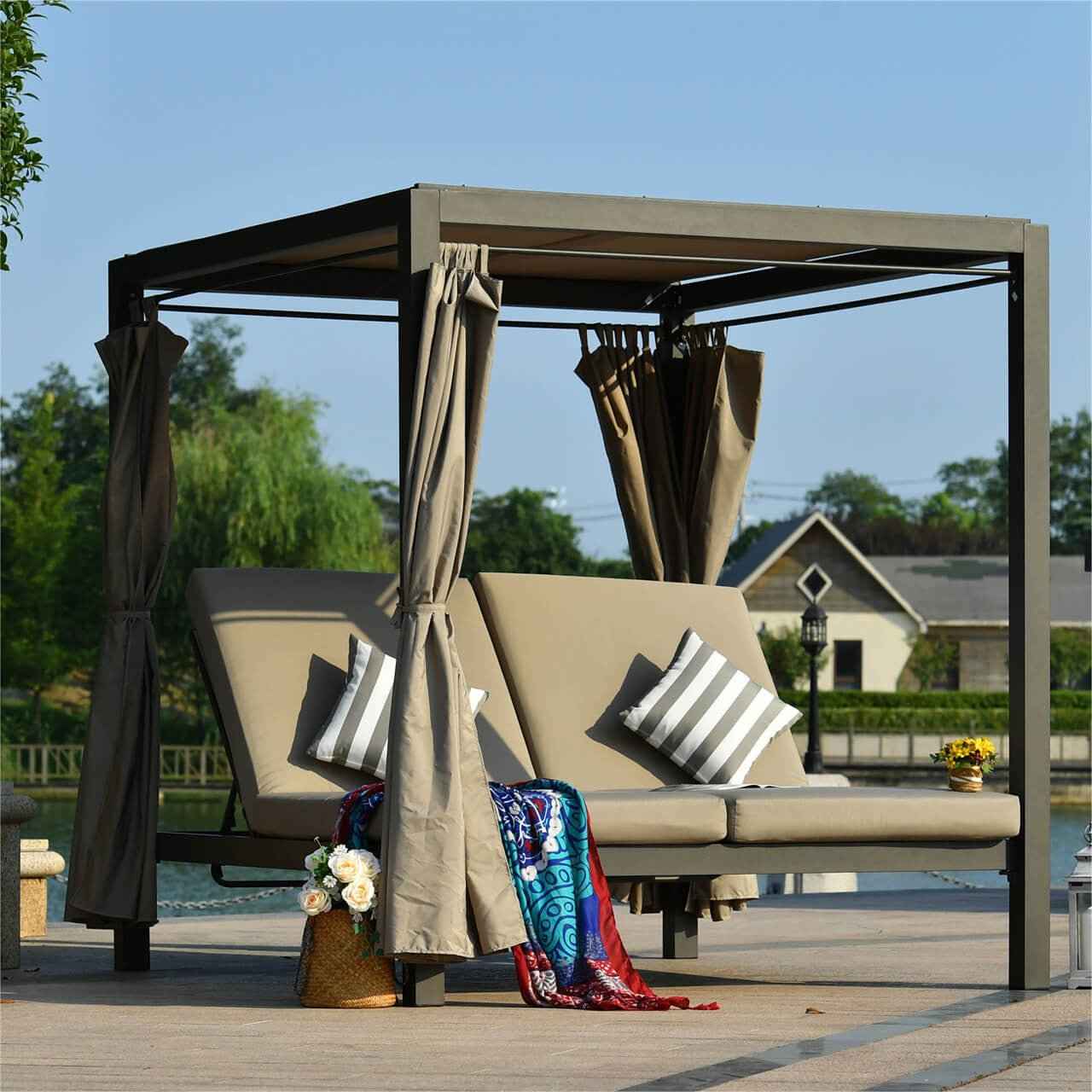 Daybed with Canopy for Outdoor Use (PAL-1129B)