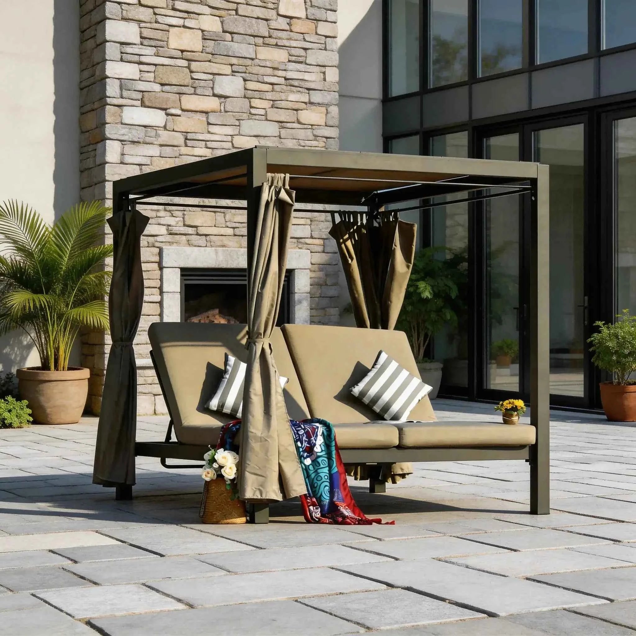Daybed with Canopy for Outdoor Use (PAL-1129B)