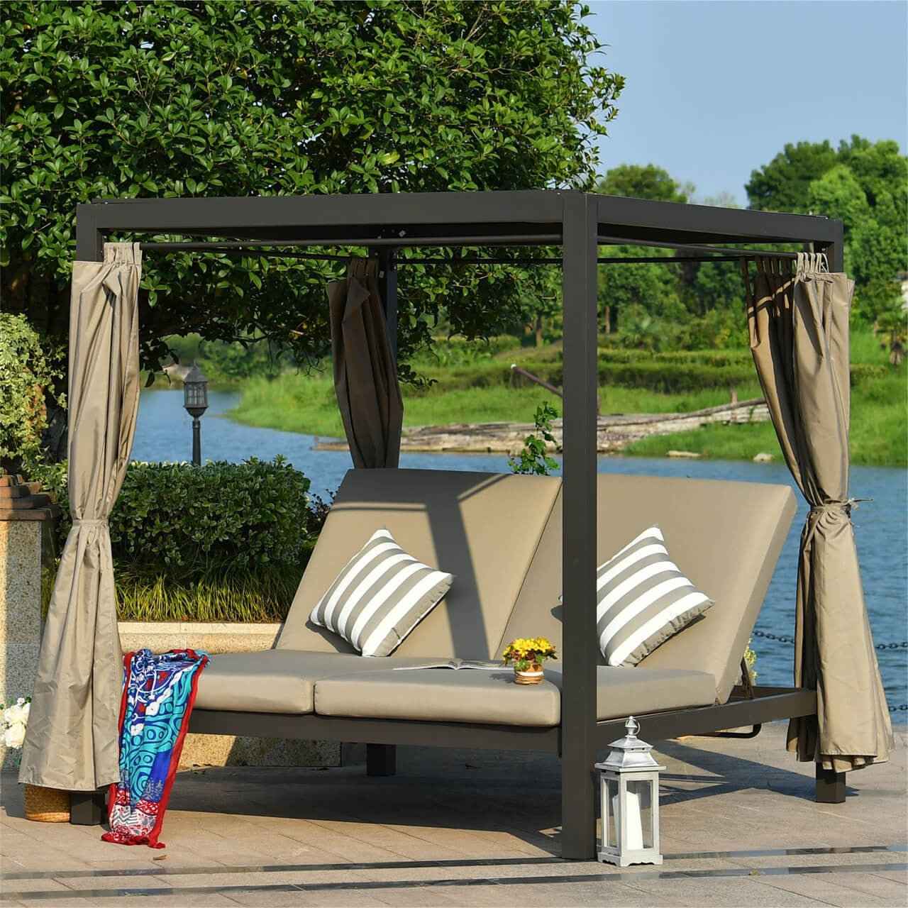 Daybed with Canopy for Outdoor Use (PAL-1129B)