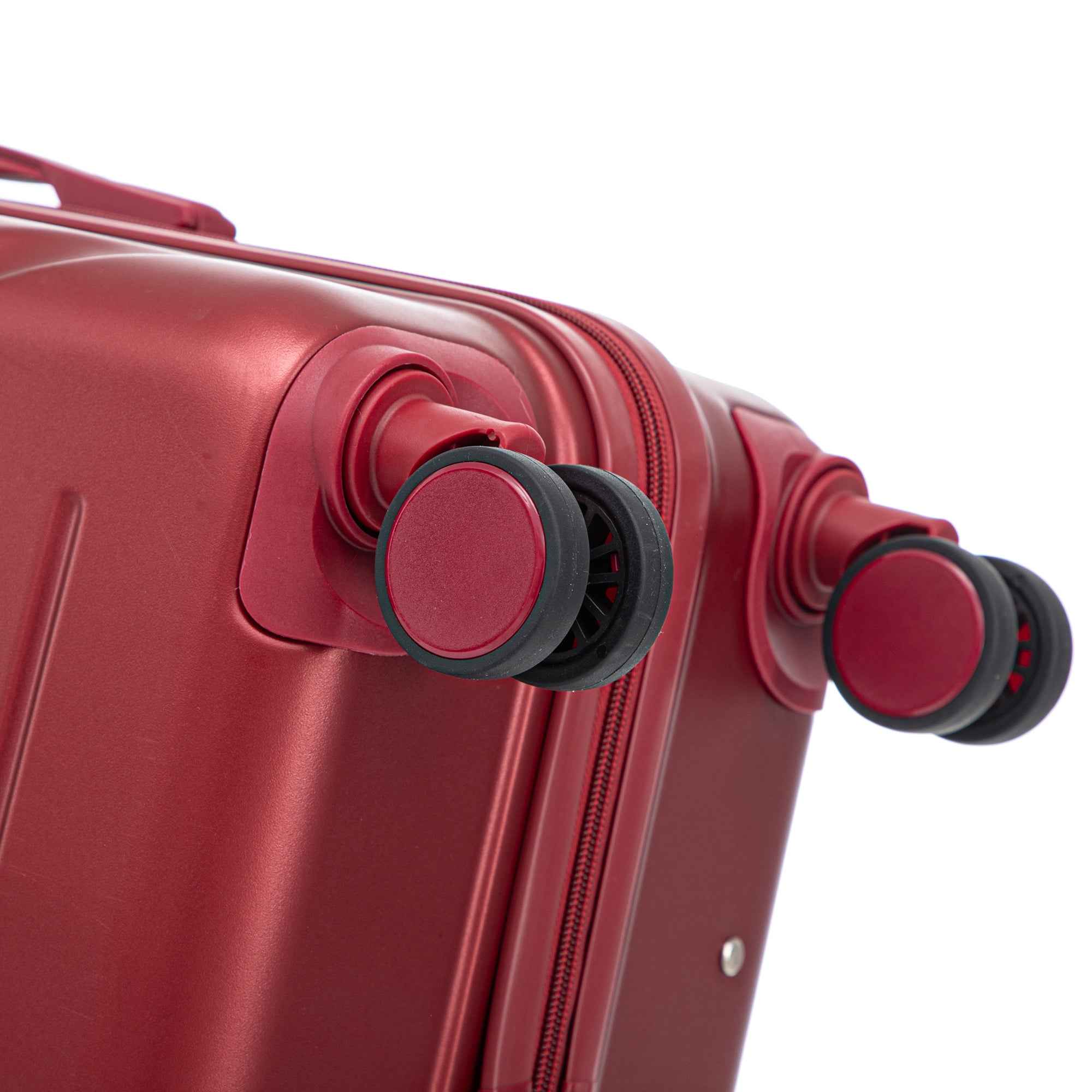 Set 3PCs 20'/24'/28' ABS Spinner Wheel Luggage, Matching Color, with Combination Lock - Wine Red