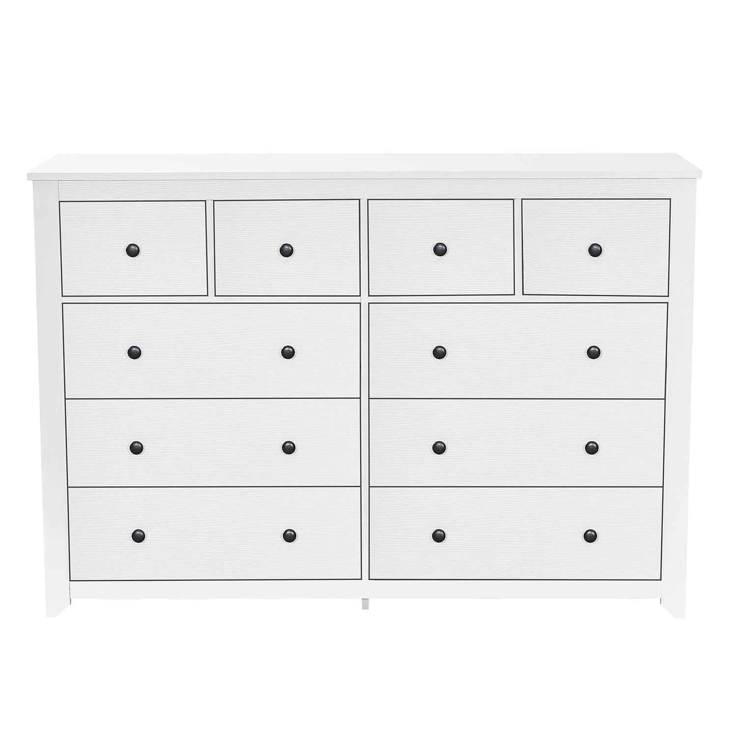 Modern White 9-Drawer Dresser for Bedroom - Ample Storage Wide Chest, Sturdy & Safe
