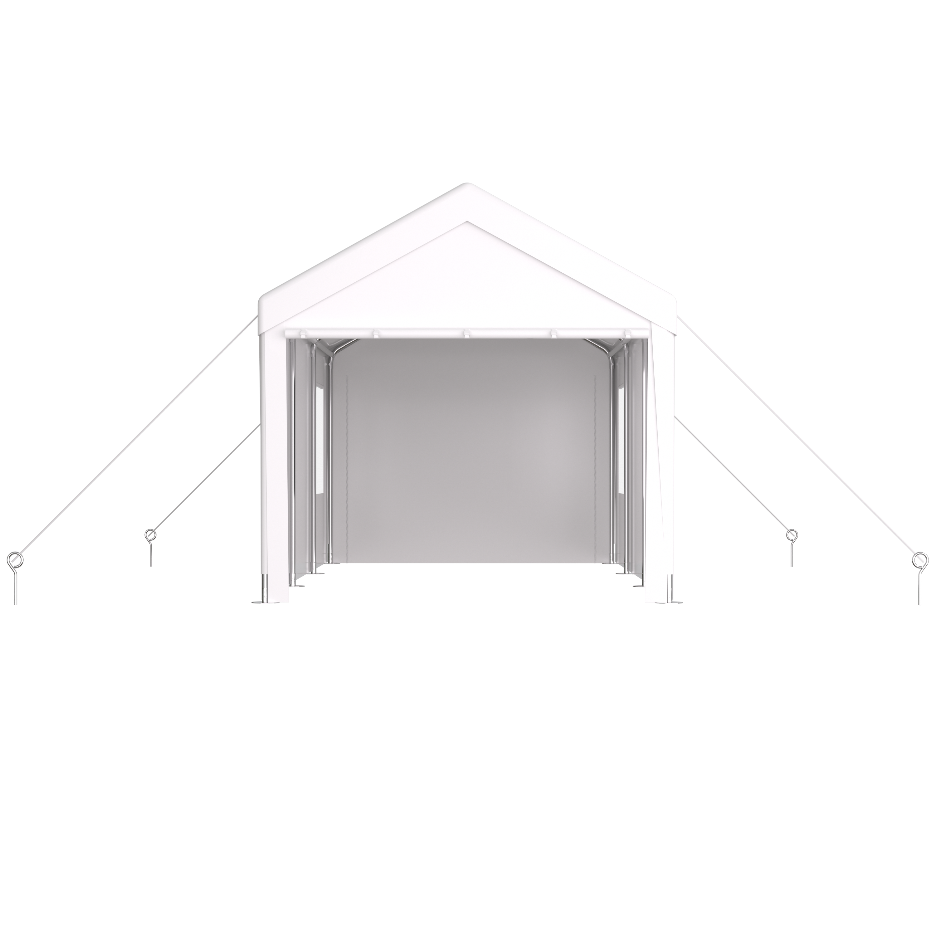 Carport 12' x 20' Portable Garage, Heavy Duty Car Port Canopy with 2 Roll-up Doors & 4 Ventilated Windows for Car, Truck, Boat, Garden Tools,white