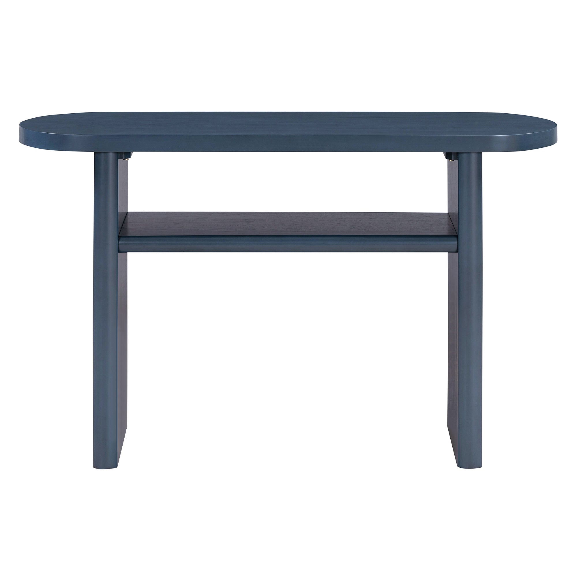 TREXM Elegant Minimalist Console Table with Rounded Edges and Sturdy Shelf Design for Entryway, Living Room(Navy)