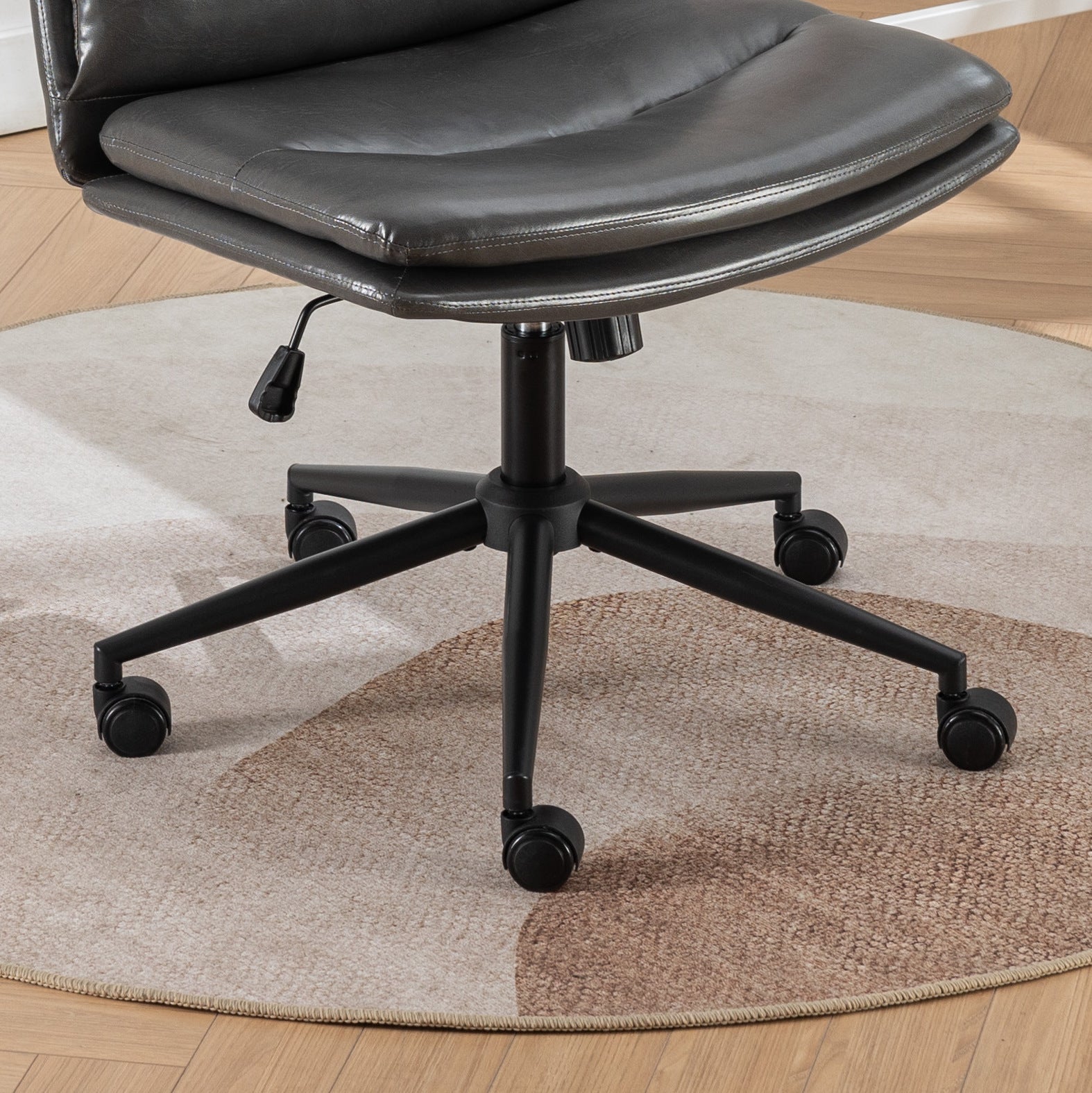 Bizerte Adjustable Swivel Criss-Cross Chair, Wide Seat/ Office Chair /Vanity Chair, Gray - Abrihome