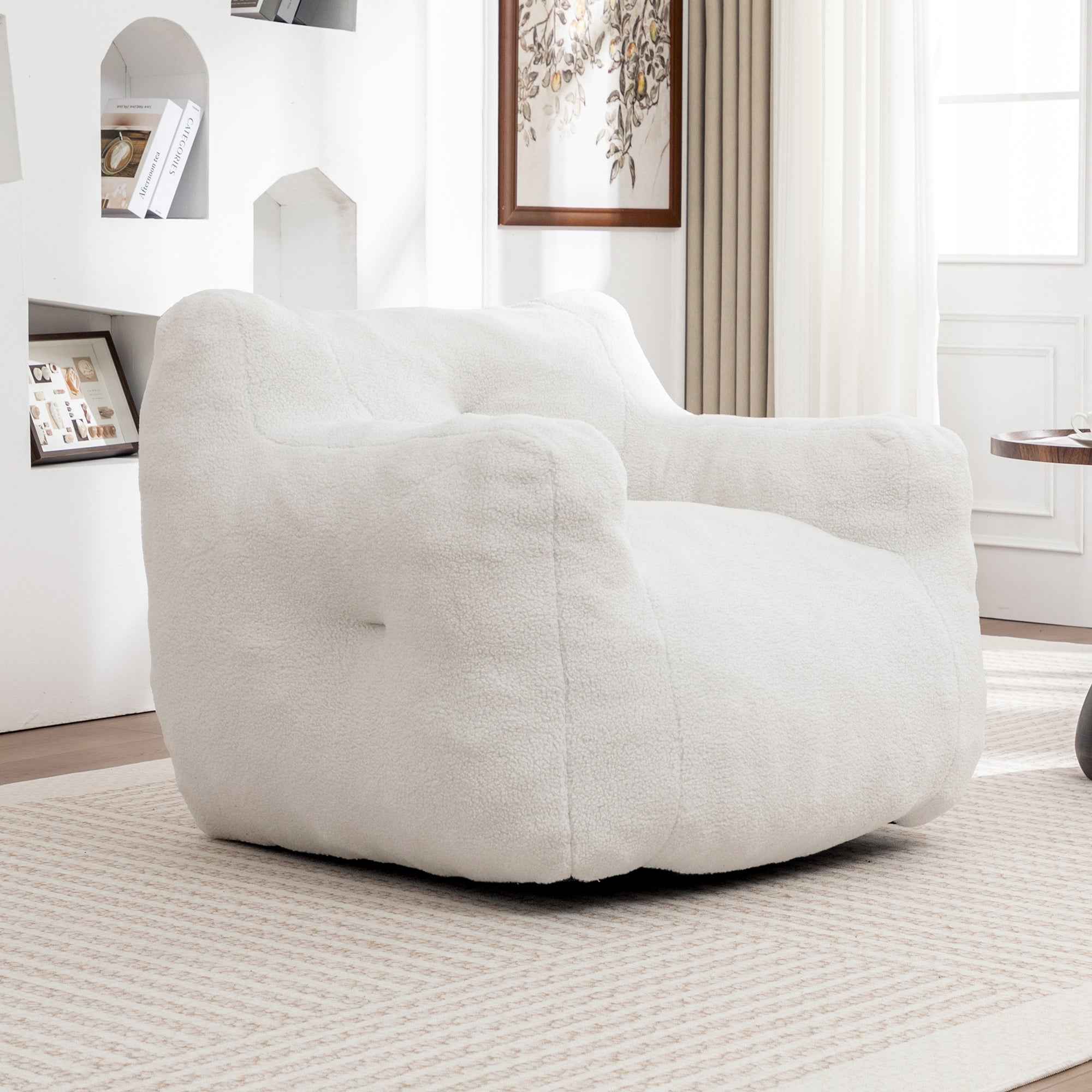 Bean Bag Chair, Bean Bag Sofa Chair with Armrests Stuffed High-Density Foam, Lazy Sofa Comfy Chairs BeanBag Chair for Adults in Living Room,Bedroom Reading