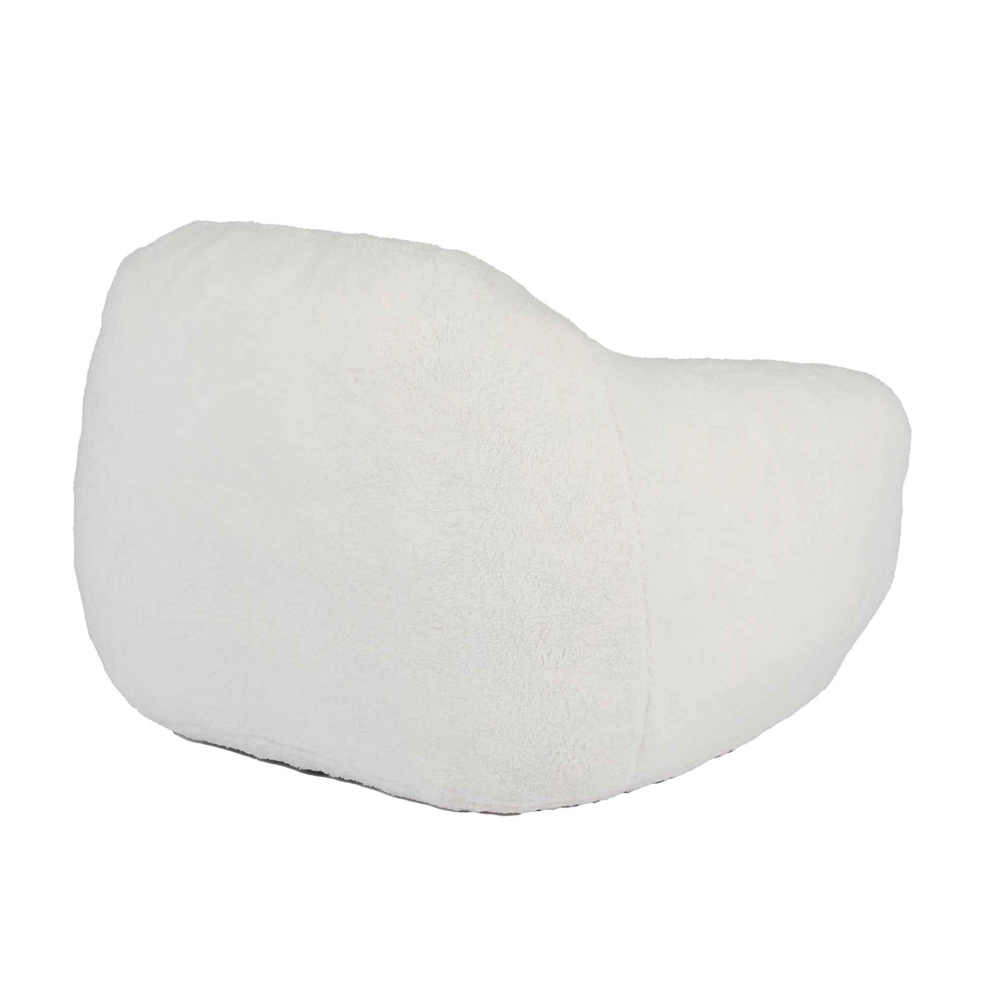 Giant Bean Bag Chair for Adults, Spacious Memory Foam Bean Bag Sofa with Armrests in Off White Teddy Fabric, Comfy Seating for Living Room or Bedroom