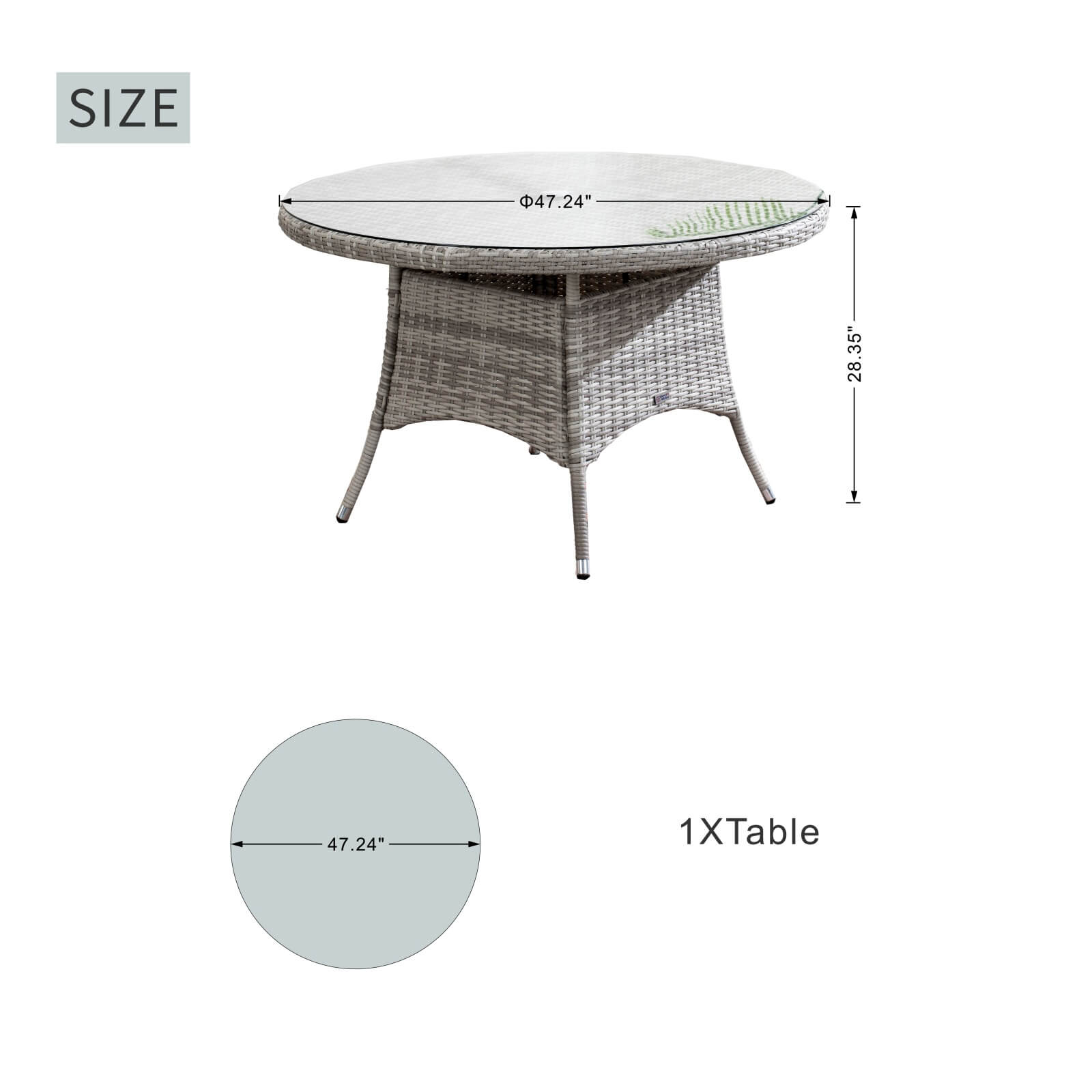 4-Seat Round Outdoor Dining Table – Table Only(PAD-1709-TA) - Abrihome