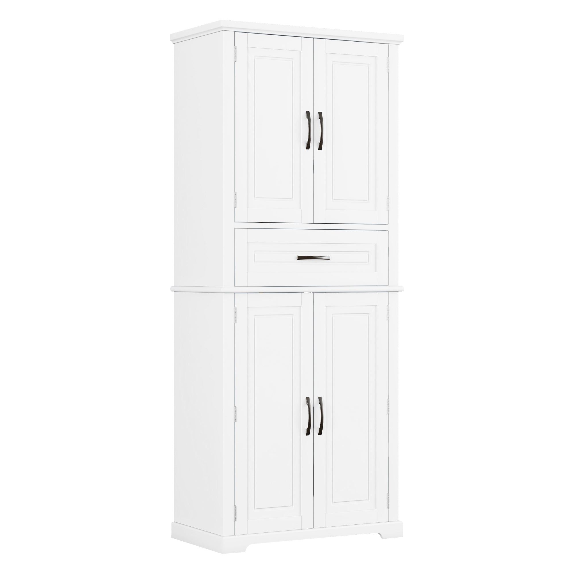 Bathroom Storage Cabinet with Multi-Functional Storage Space, Drawer with Slide Rails, Adjustable Shelf, White MDF