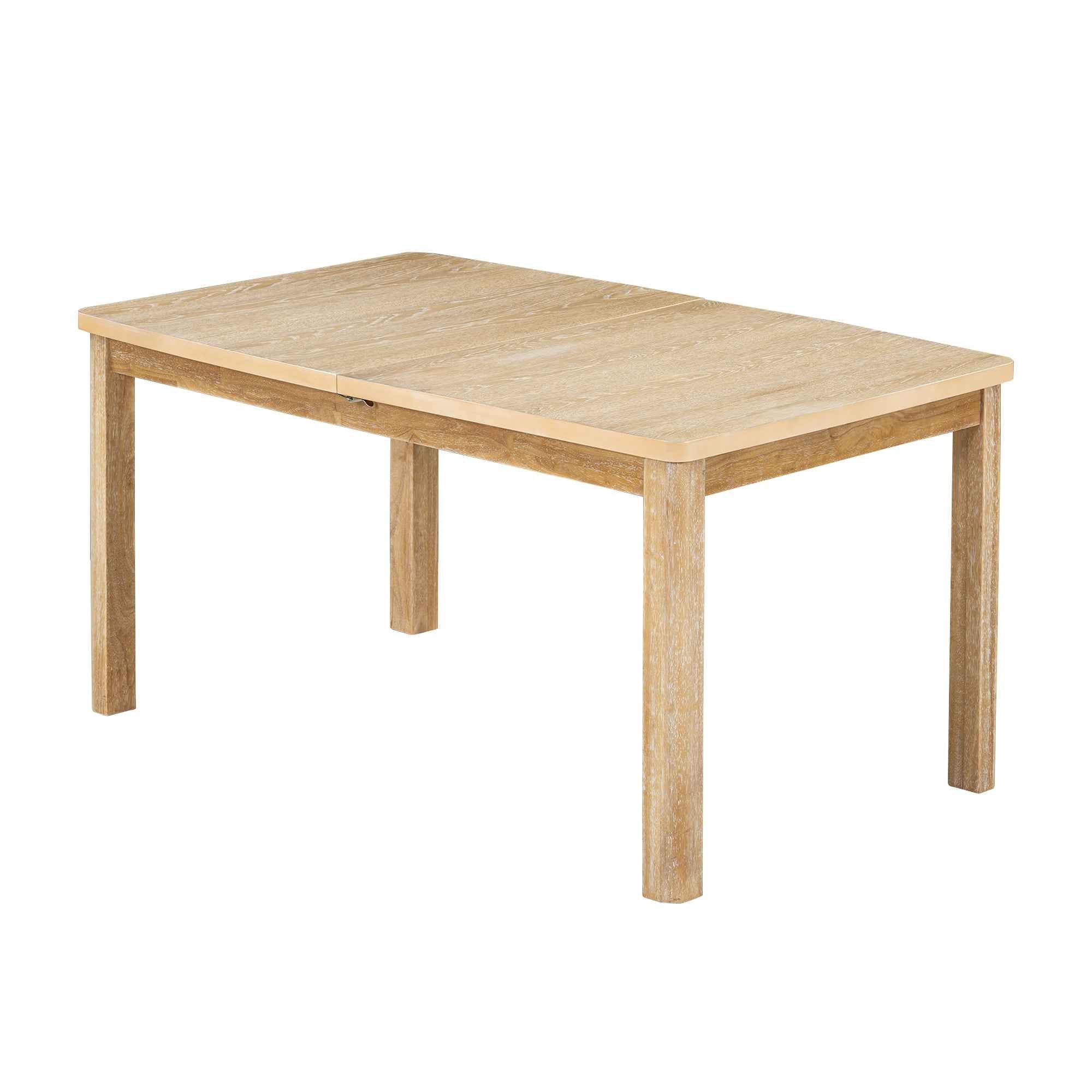 TOPMAX Rustic Extendable Dining Table Set with Removable Leaf, 6 Upholstered Armless Dining Chairs and 2 Padded Arm Chairs, Natural