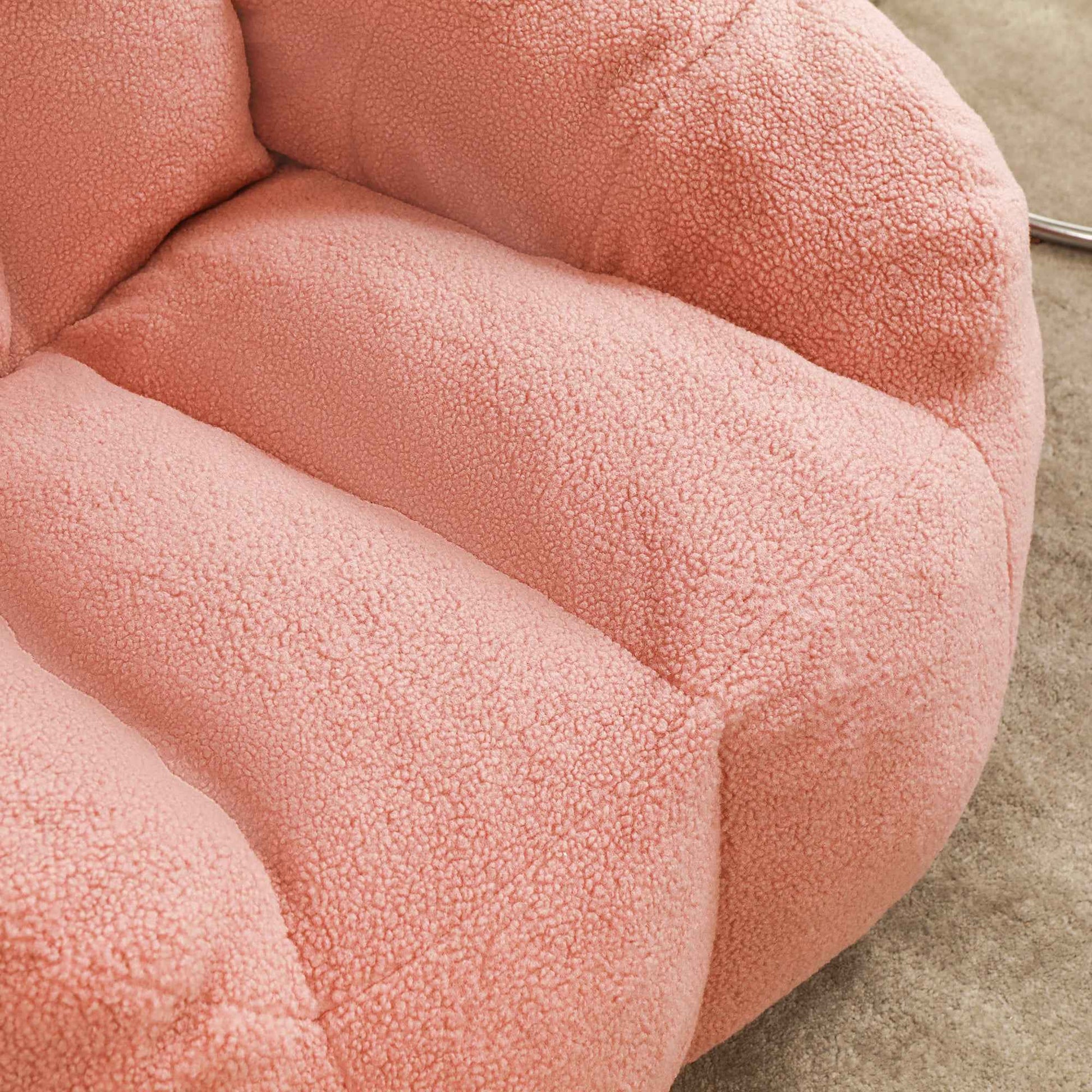 Comfy Bean Bag Chair with Memory Foam Filler – Tufted Soft Stuffed Bean Bag Sofa for Dorm, Apartment, or Living Room – Pink
