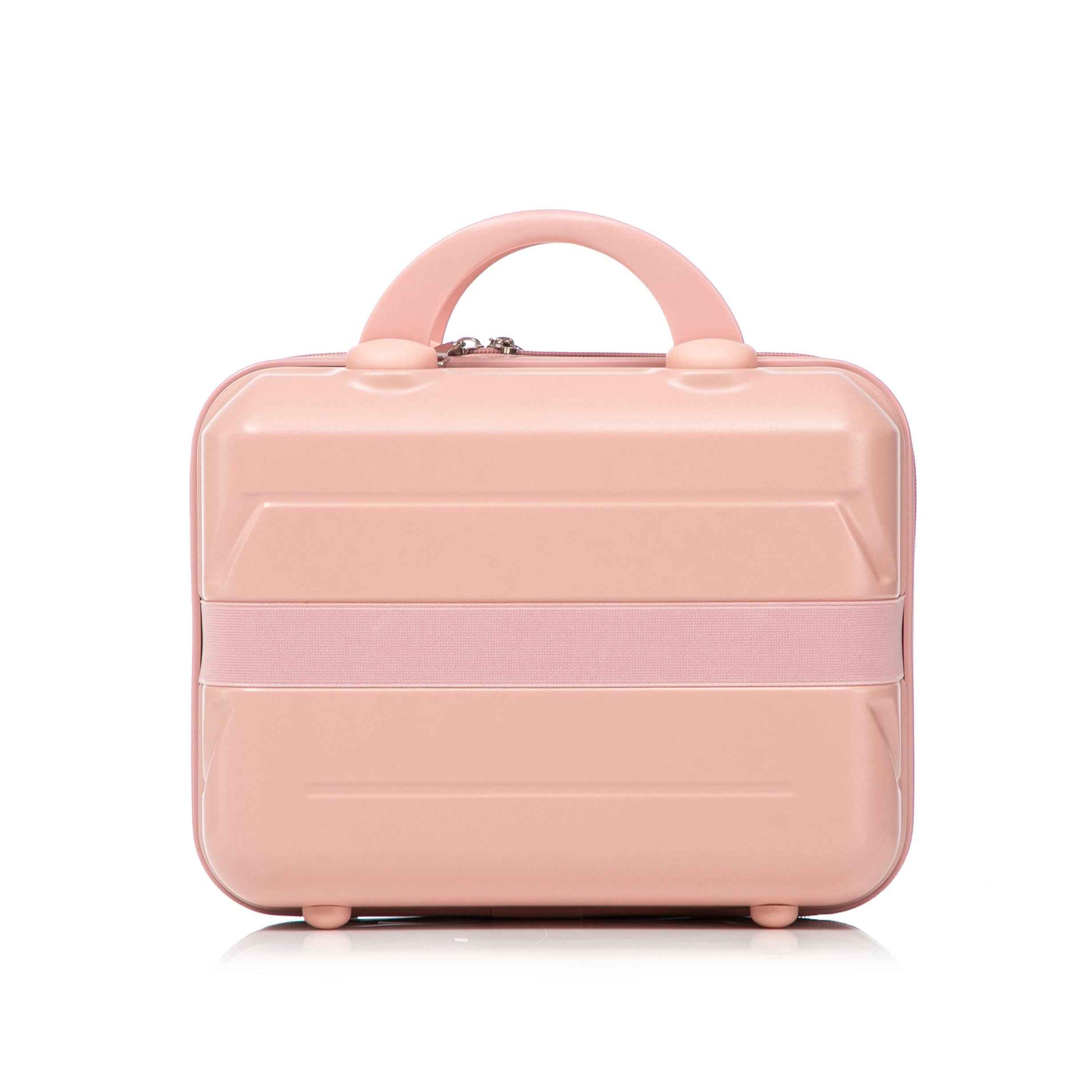 14'/20' 2 pcs/set in ABS Spinner Wheel Luggage, with Combination Lock,14' Cosmetic Case (Pink)