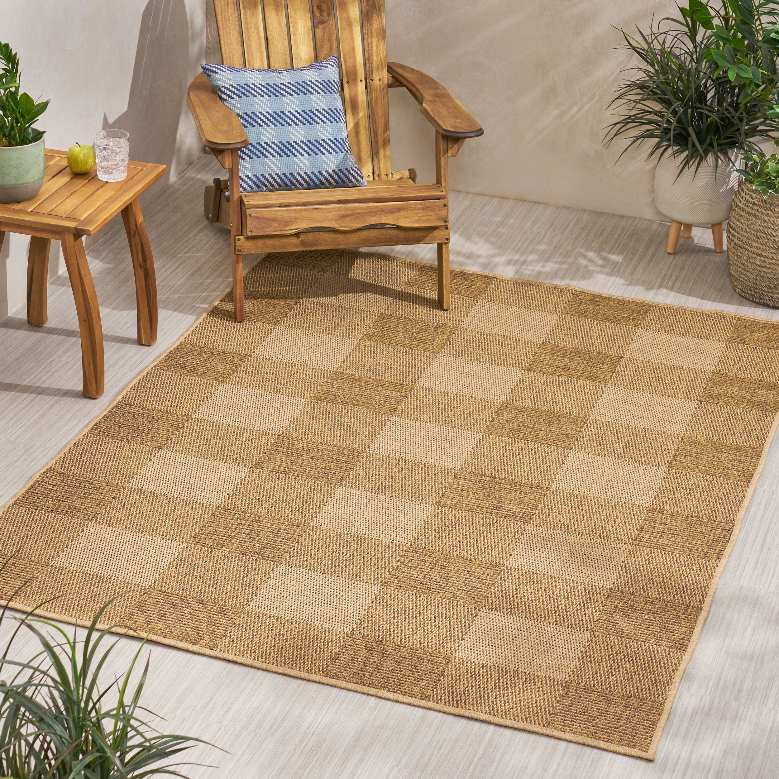 5'3" x 7' Indoor/Outdoor Area Rug, Natural