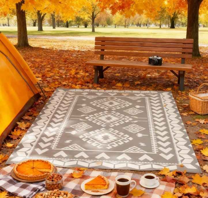 Outdoor Rug for Patio for Decor,Portable Outside Camping Area Carpet Mat,Reversible Rug