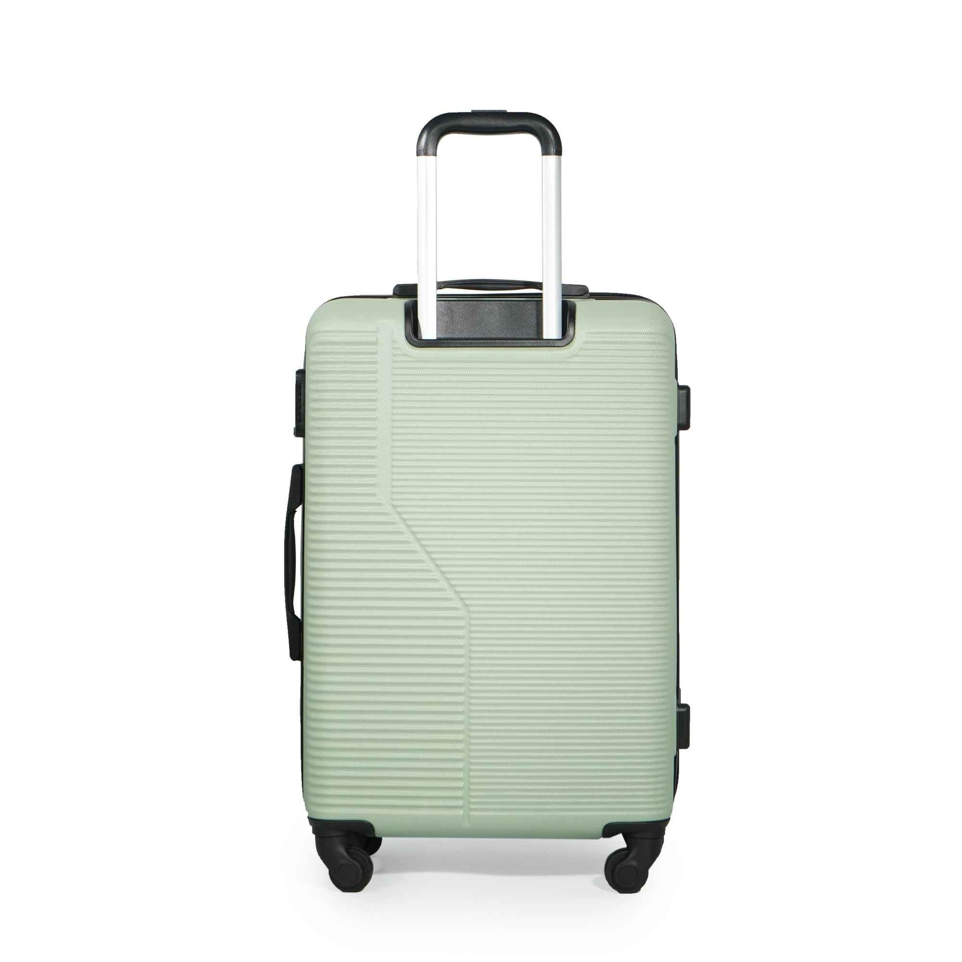 7-Piece Luggage Set ABS Lightweight & Durable Suitcase with Spinner Wheels, TSA Lock, (20/24/28), Green