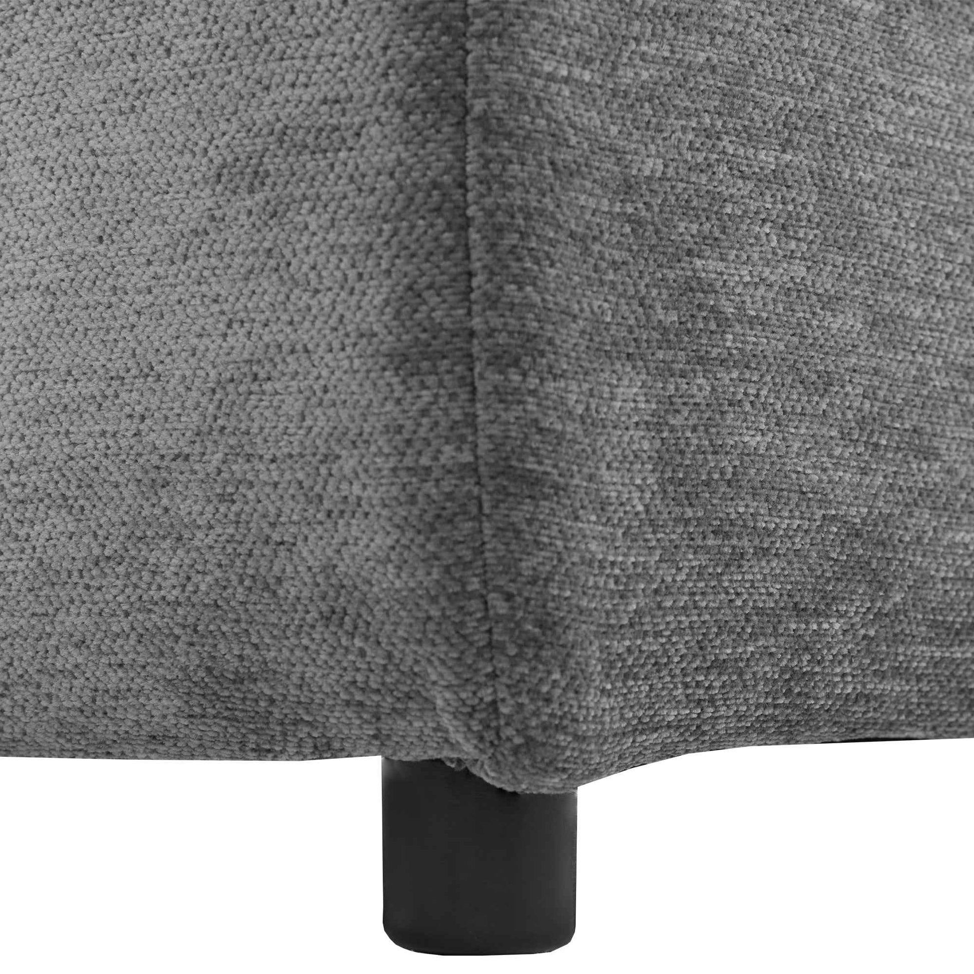 Modern Sectional Sofa Modular Sofa with Movable Ottoman, USB Ports & Phone Holder, Grey Chenille, 85.4'