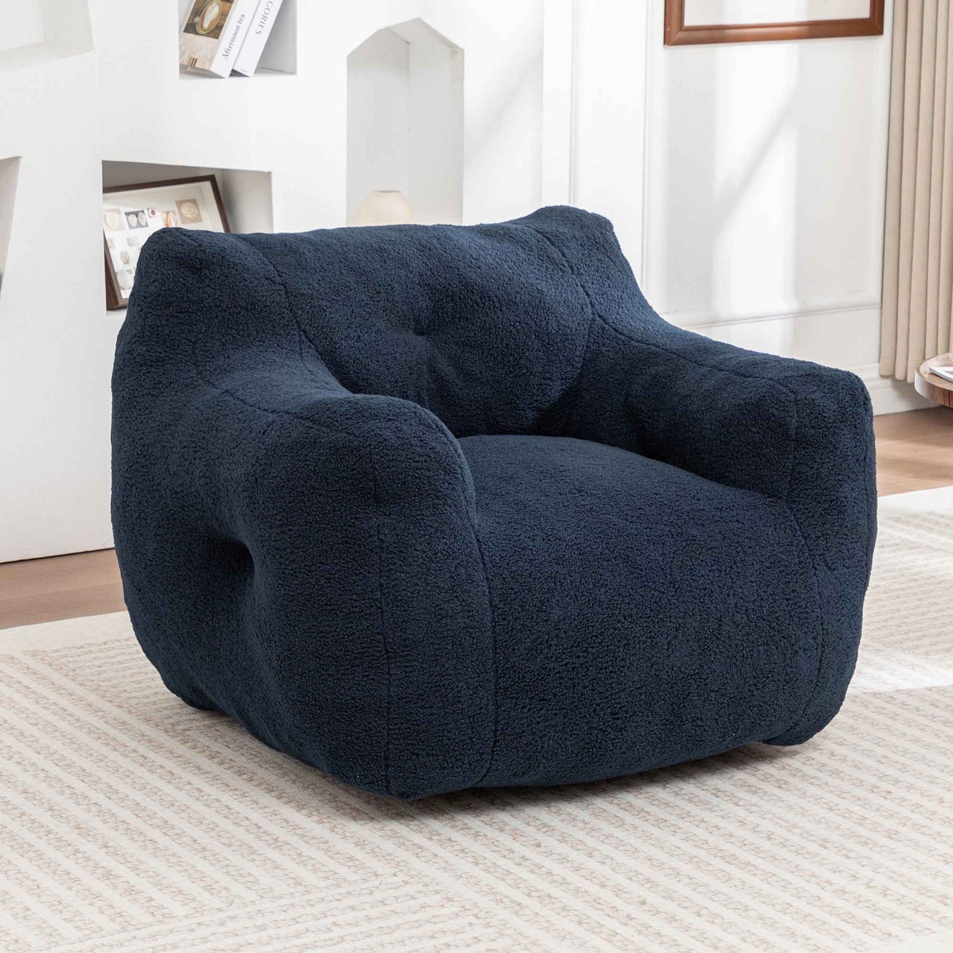 Bean Bag Chair, Bean Bag Sofa Chair with Armrests Stuffed High-Density Foam, Lazy Sofa Comfy Chairs BeanBag Chair for Adults in Living Room,Bedroom Reading
