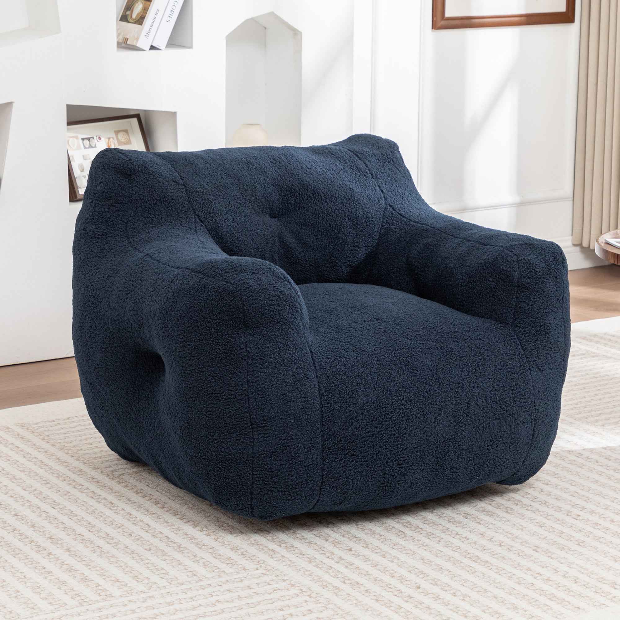 Bean Bag Chair, Bean Bag Sofa Chair with Armrests Stuffed High-Density Foam, Lazy Sofa Comfy Chairs BeanBag Chair for Adults in Living Room,Bedroom Reading