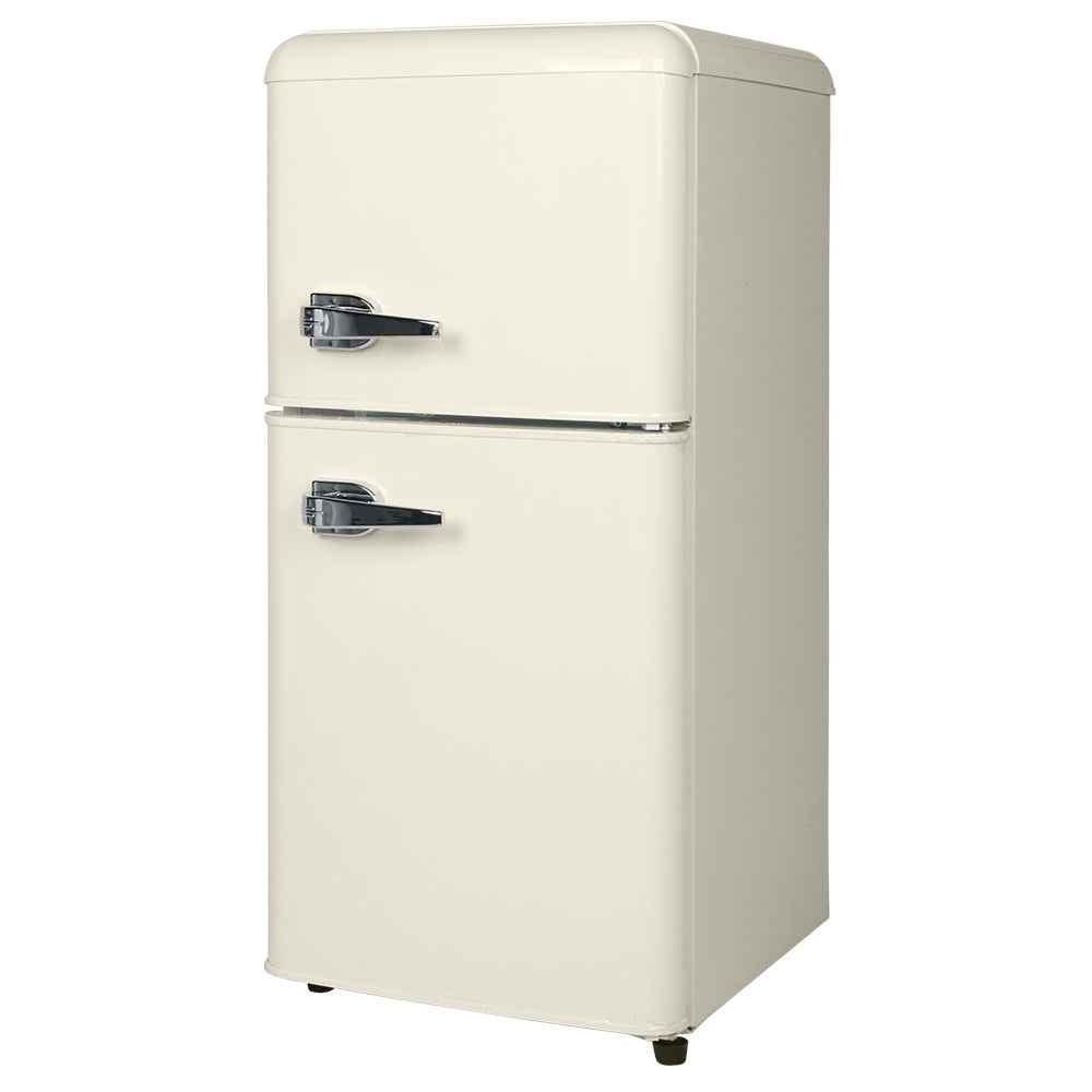 3.5Cu.Ft Compact Refrigerator Mini Fridge with Freezer, Small Refrigerator with 2 Door, 7 Level Thermostat Removable Shelves for Kitchen, Dorm, Apartment, Bar, Office, Cream