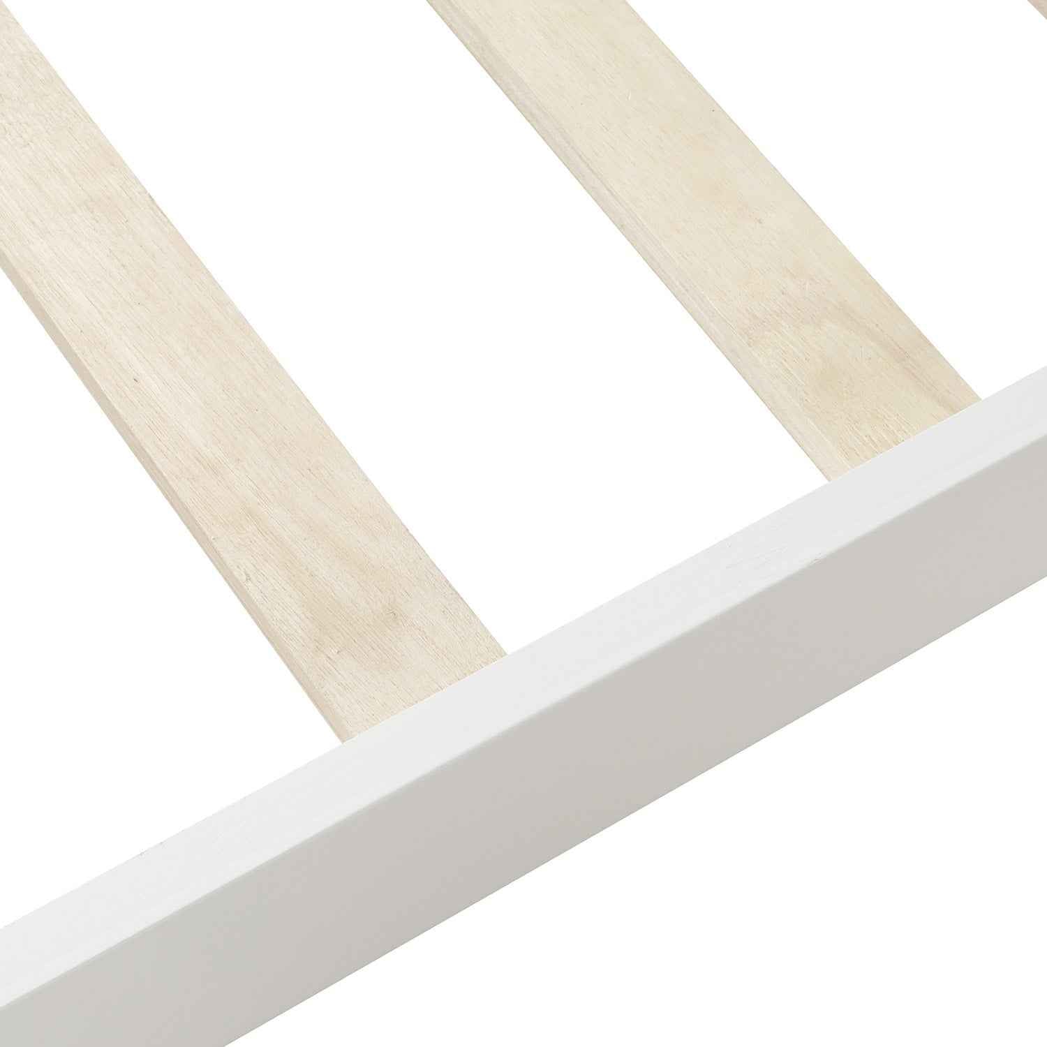 Wood Platform Bed Twin Bed Frame Mattress Foundation Sleigh Bed with Headboard/Footboard/Wood Slat Support