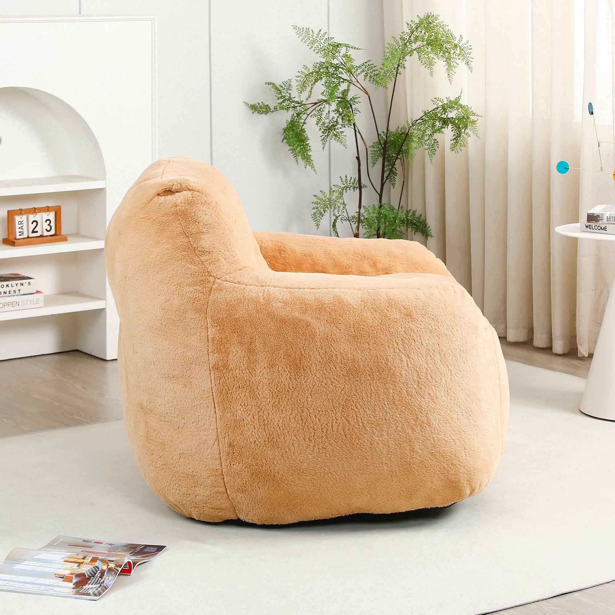 Beanbag Chair, Beanbag Sofa Chair with Armrests Stuffed High-Density Foam, Lazy Sofa Comfy Chairs Beanbag Chair for Adults in Living Room, Bedroom Reading