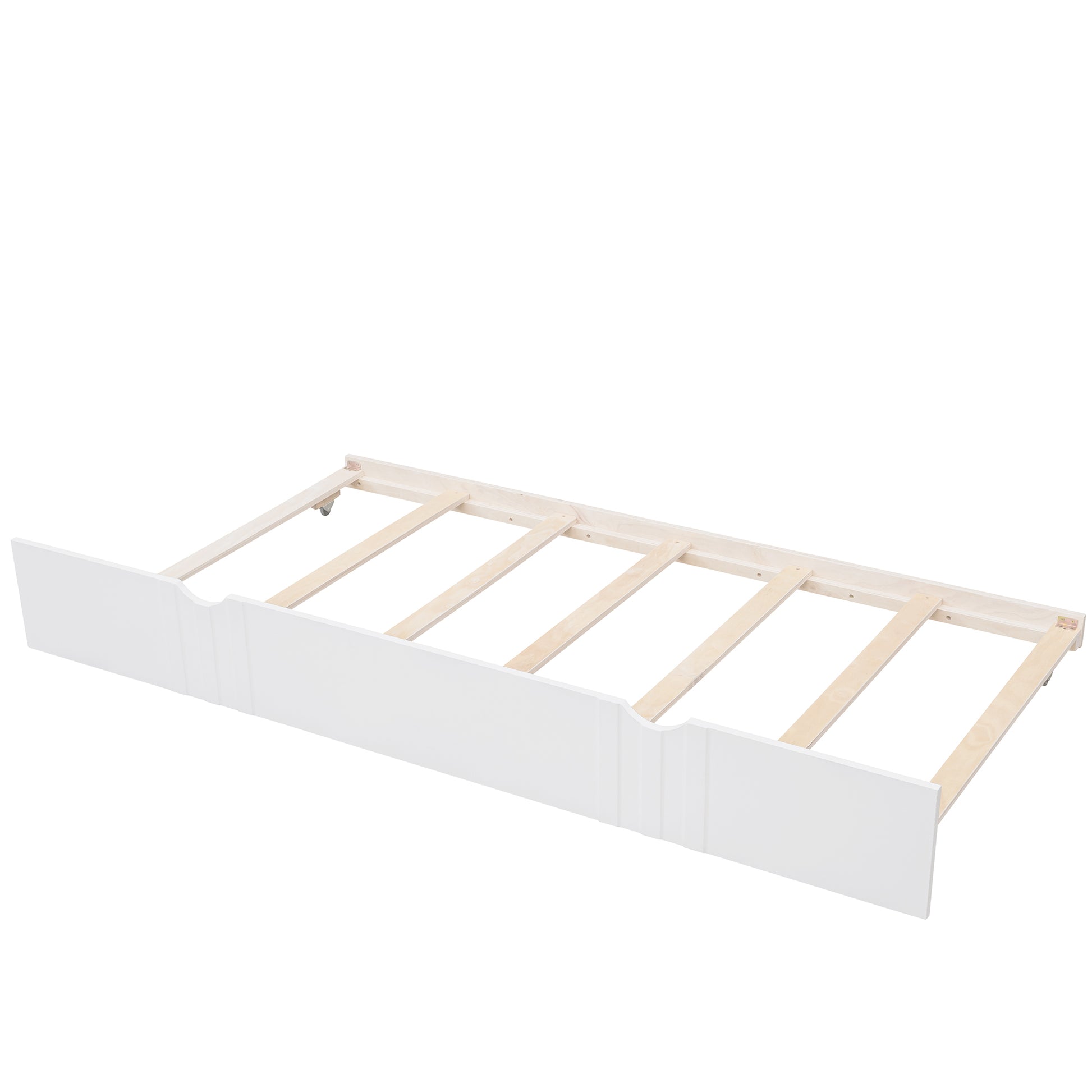 Twin Size Daybed Wood Bed with Twin Size Trundle,White - Abrihome