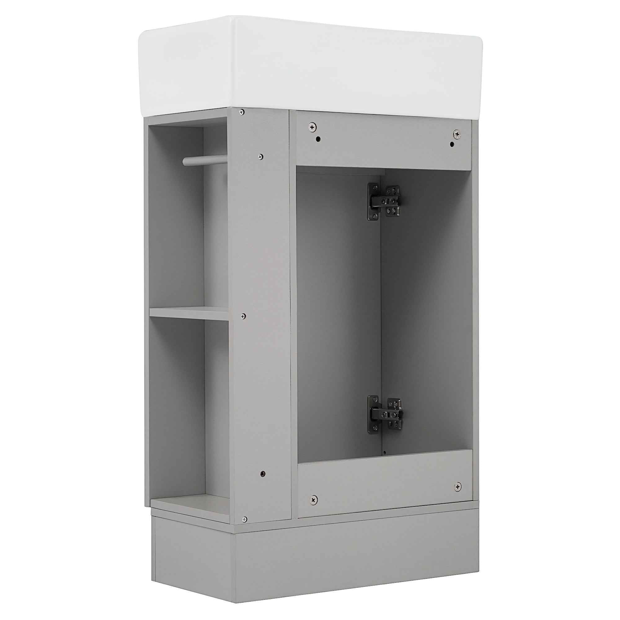 18.6' Bathroom Vanity with Sink, Bathroom Vanity Cabinet with Two-tier Shelf, Left or Right Orientation, Grey  (Old Sku:WF308491AAE)