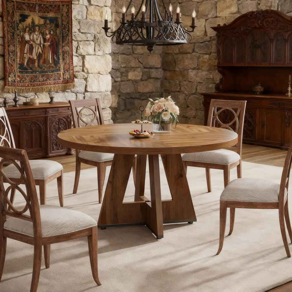 47 Inch Wood Dining Table Round Dining Table (Just 1pcs Dining Table)