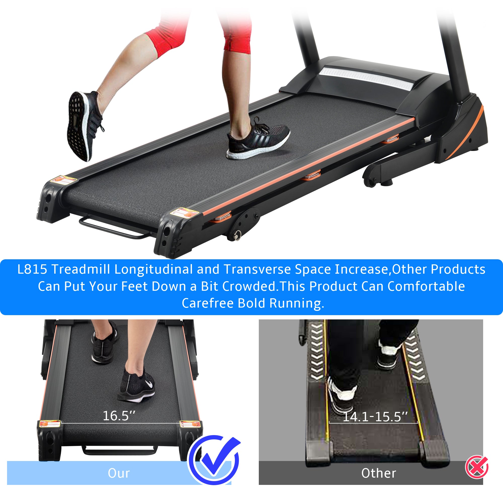 Folding Electric 3.5HP Treadmill With Incline Medium Running Machine Motorised LCD Gym 330lbs Folding Treadmill Electric Motorized Power 14.8KM/H Running Fitness Machine Gym(W54031811 Upgrade )