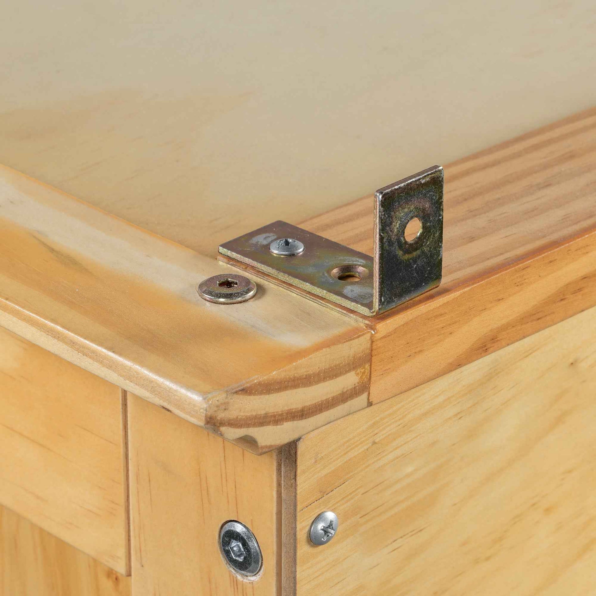 TOPMAX 44.7x20x75inch Kitchen Pantry, Freestanding Kitchen Storage Cabinet Display Cabinet with Glass Doors and 4 Built-in Drawers for Living Room, Home Office, Natural